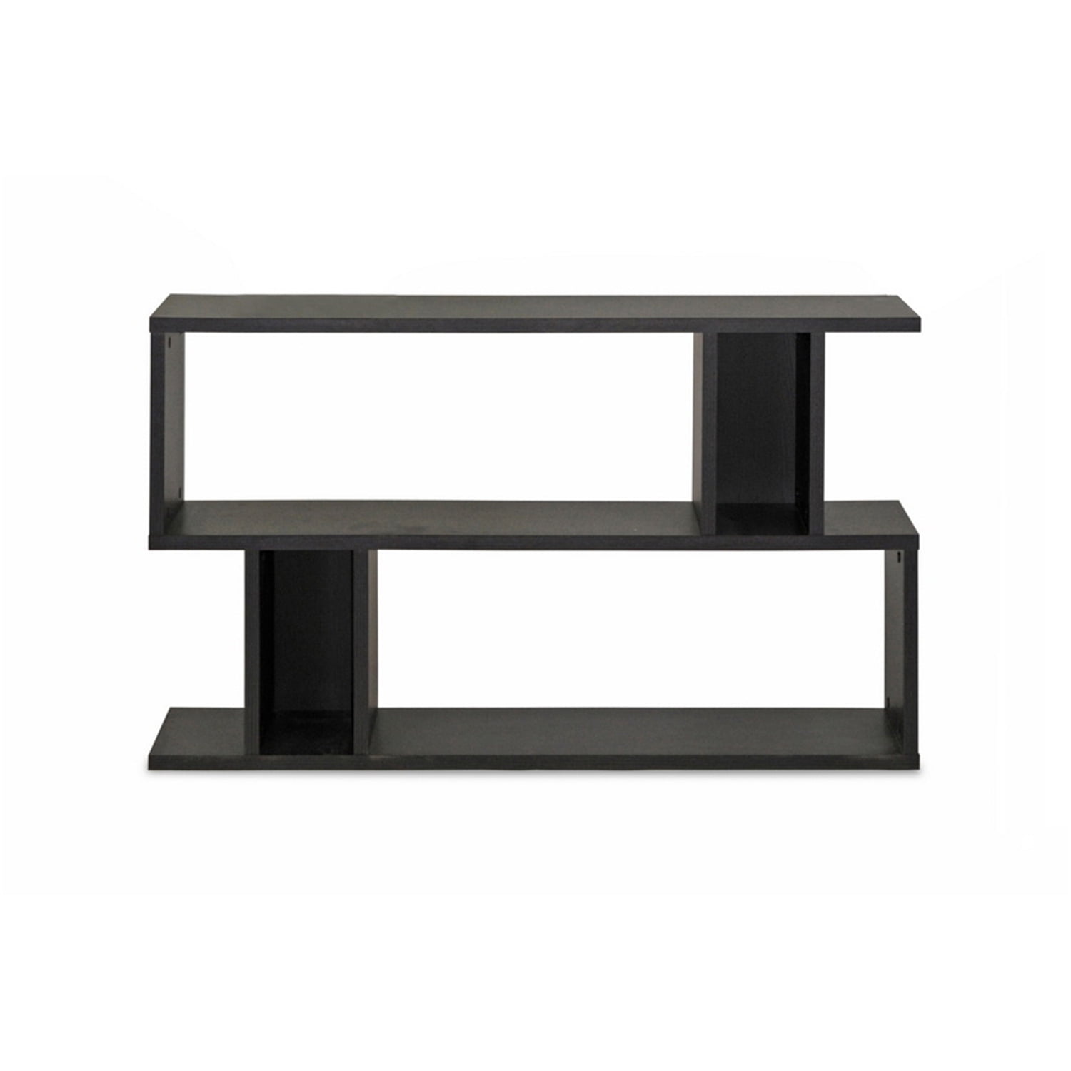 Baxton Studio Goodwin 2-Level Dark Brown Modern Bookshelf