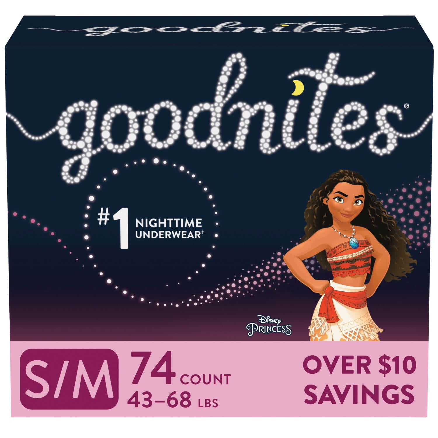 GoodNites Bedtime Underwear for Girls S/M 74 Count ( 43-68 LBS )