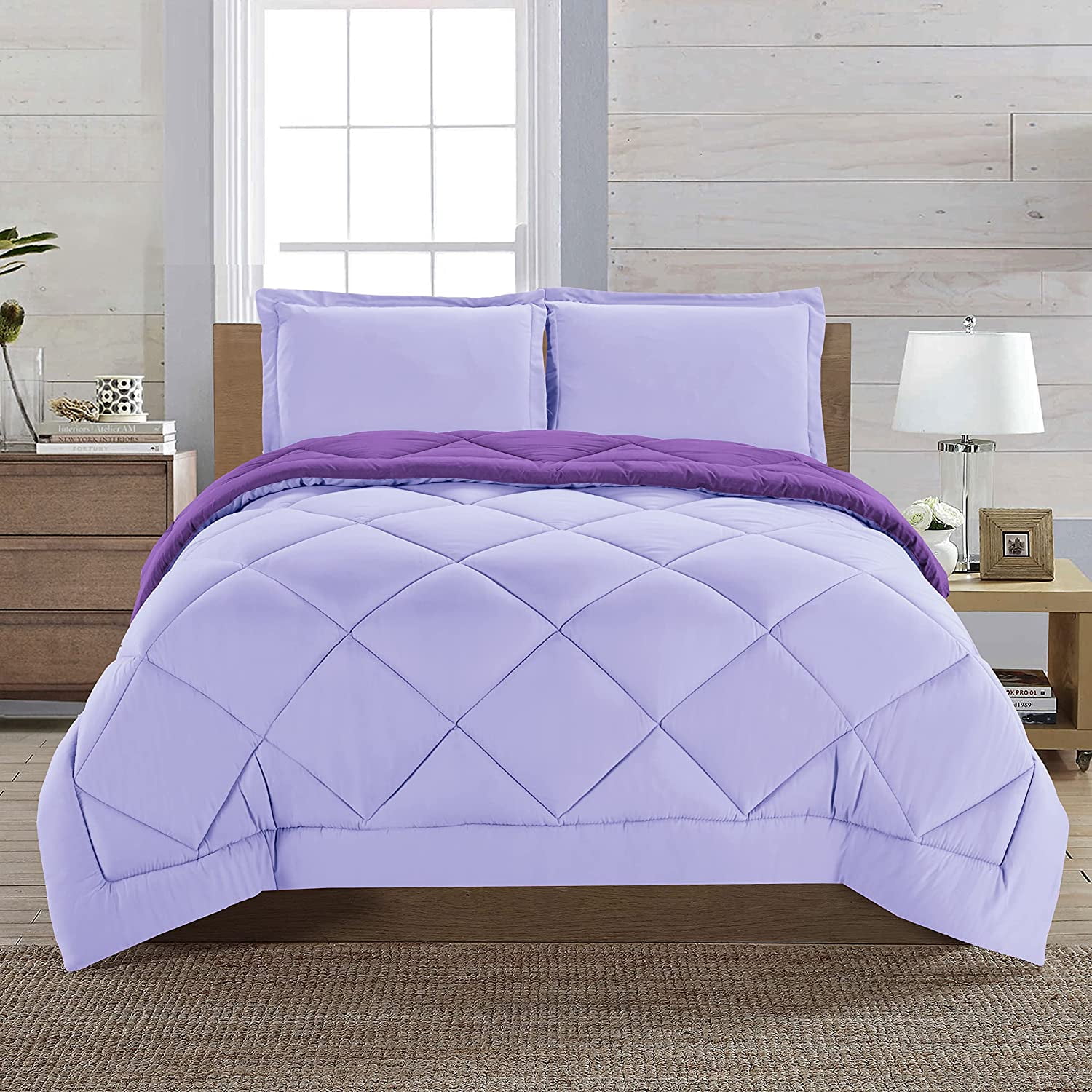 Goose Down Close Out Deal , 3pc Comforter Set-King/Cal King, Lilac/Purple