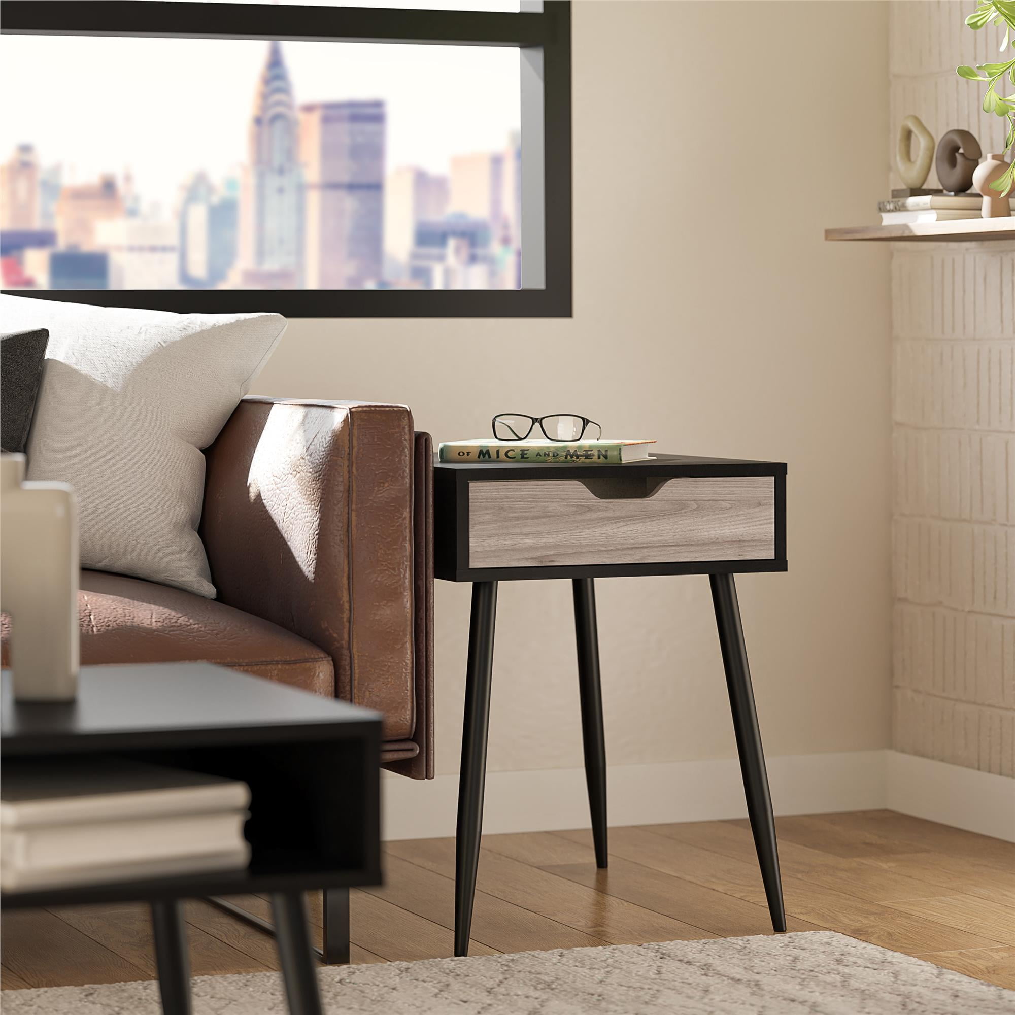 Ameriwood Home Grafton End Table, Black Oak