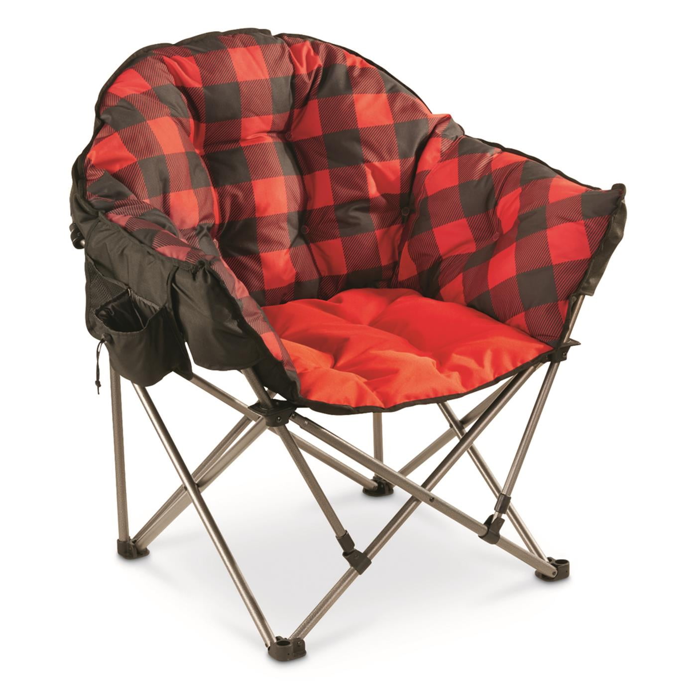 Guide Gear Oversized Club Camp Chair, 500-lb. Capacity Red Plaid
