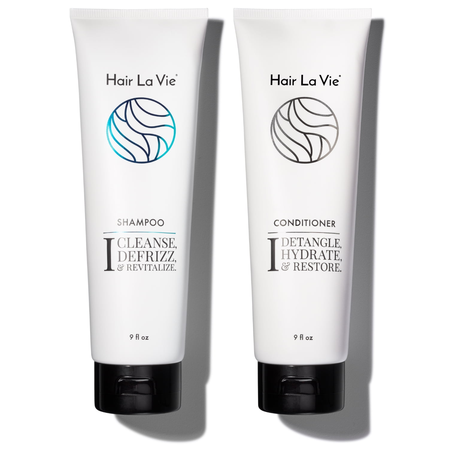 Hair La Vie Shampoo & Conditioner Set - All Hair Types - Natural Ingredients - 10 fl oz bottles