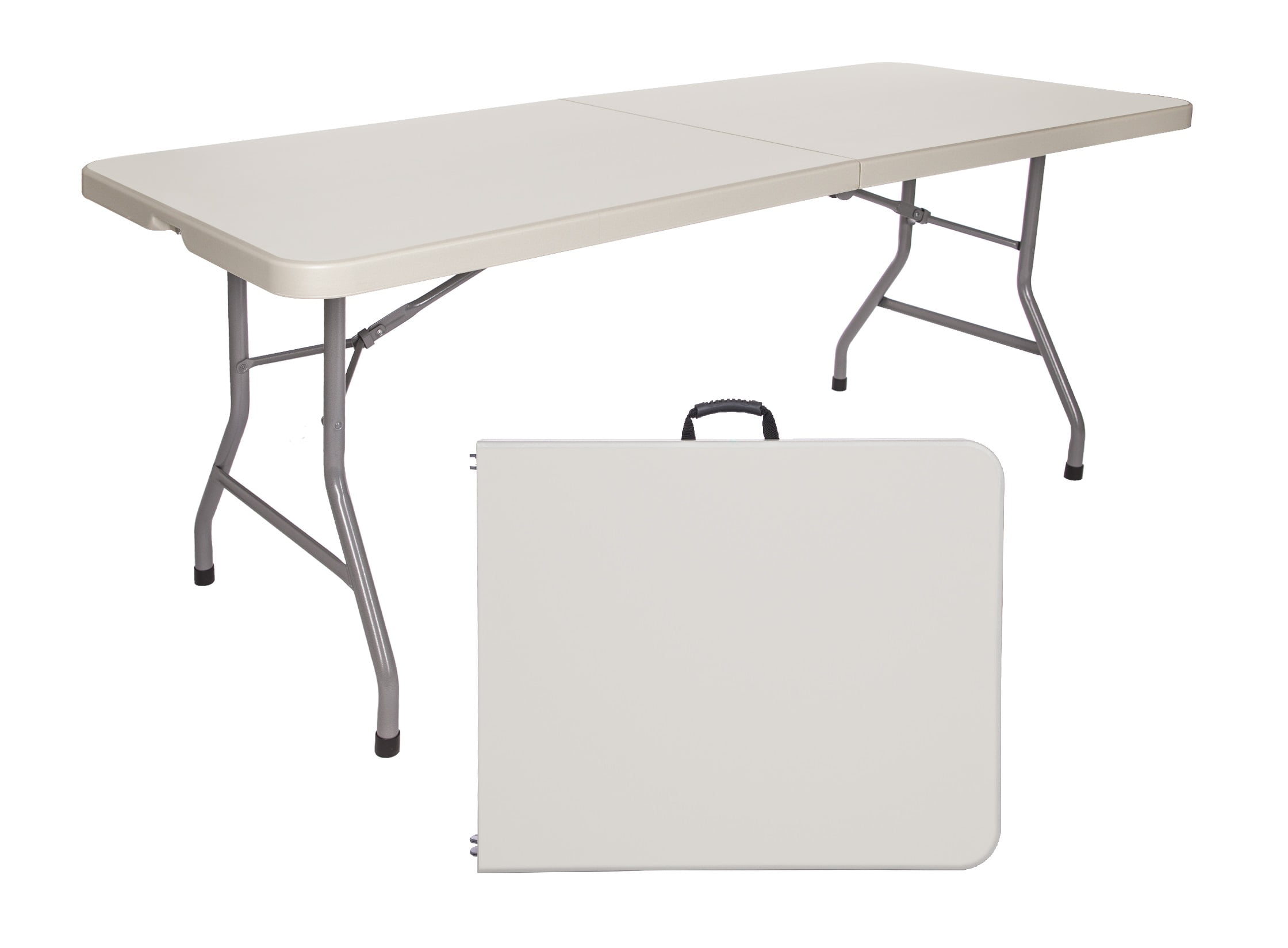 Hampden Furnishings Baldwin Collection Fold-In-Half Table 30" x 72" Plastic/Steel, Grey