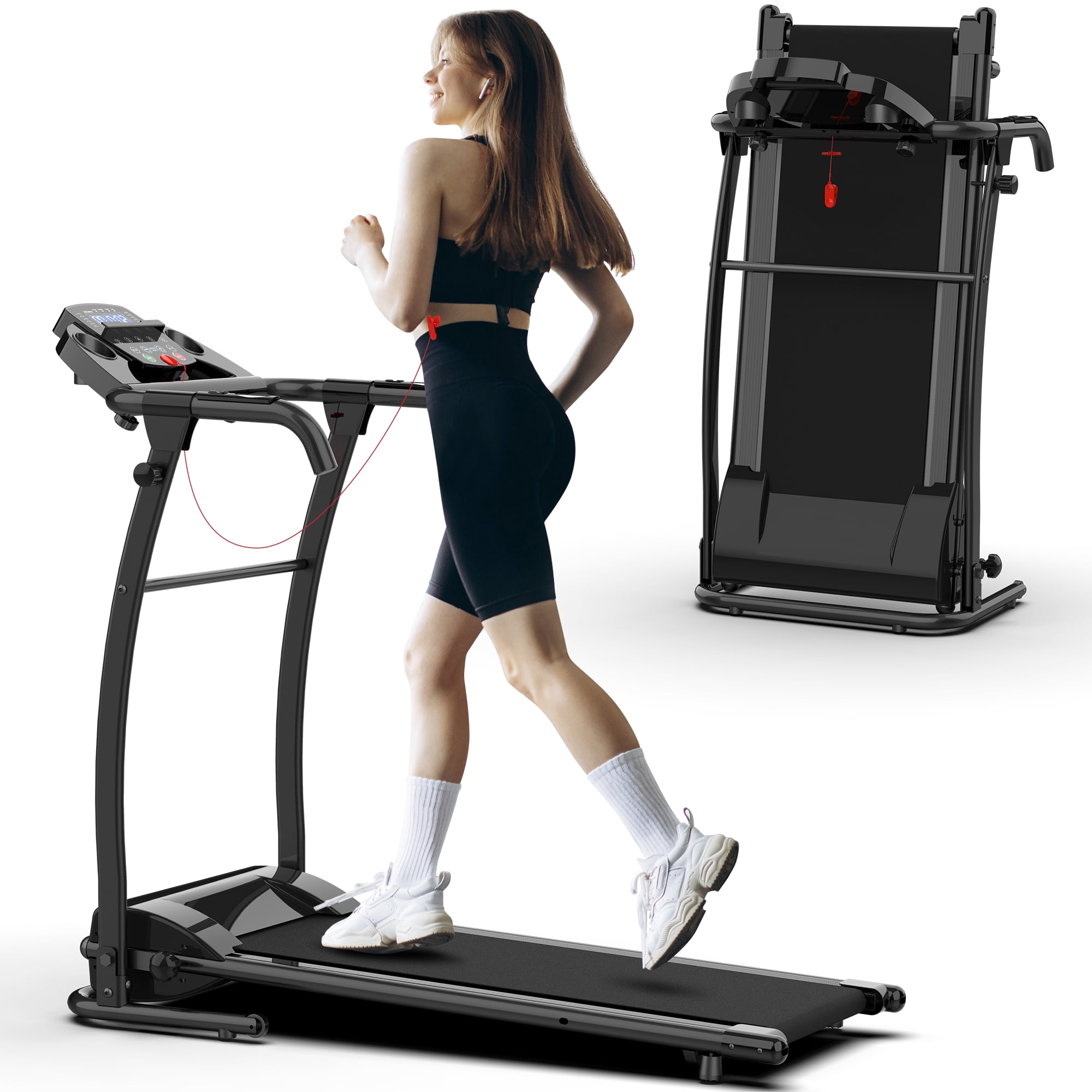 HAPYCITY Electric Running Exercise Treadmill, Black, 265 lb
