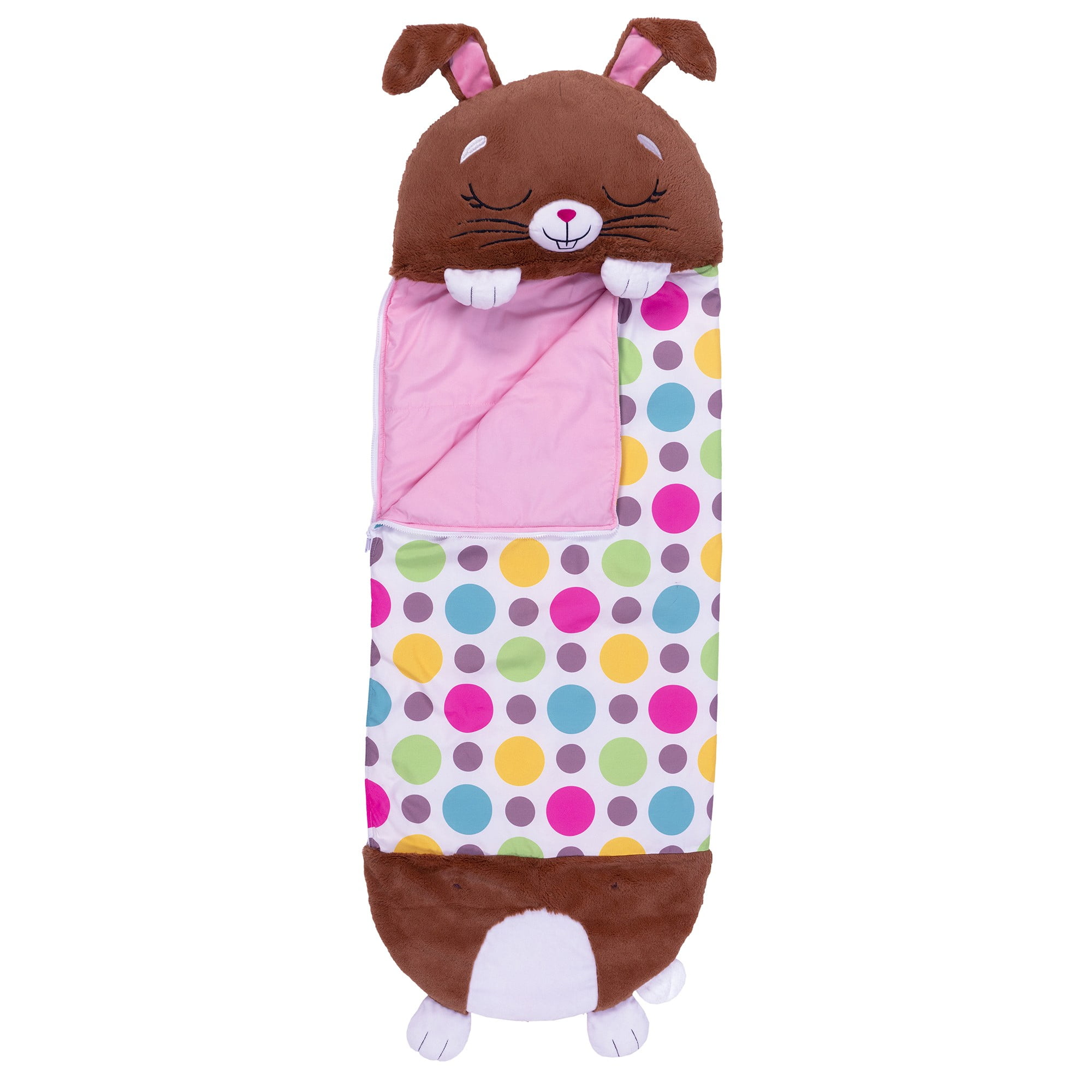 Happy Nappers: Pillow & Sleepy Sack: Medium - Beeples The Brown Bunny - 54 x 20", 2-In-1: Plush Animal Opens To Sleeping Bag, Soft Character, Kids 3+