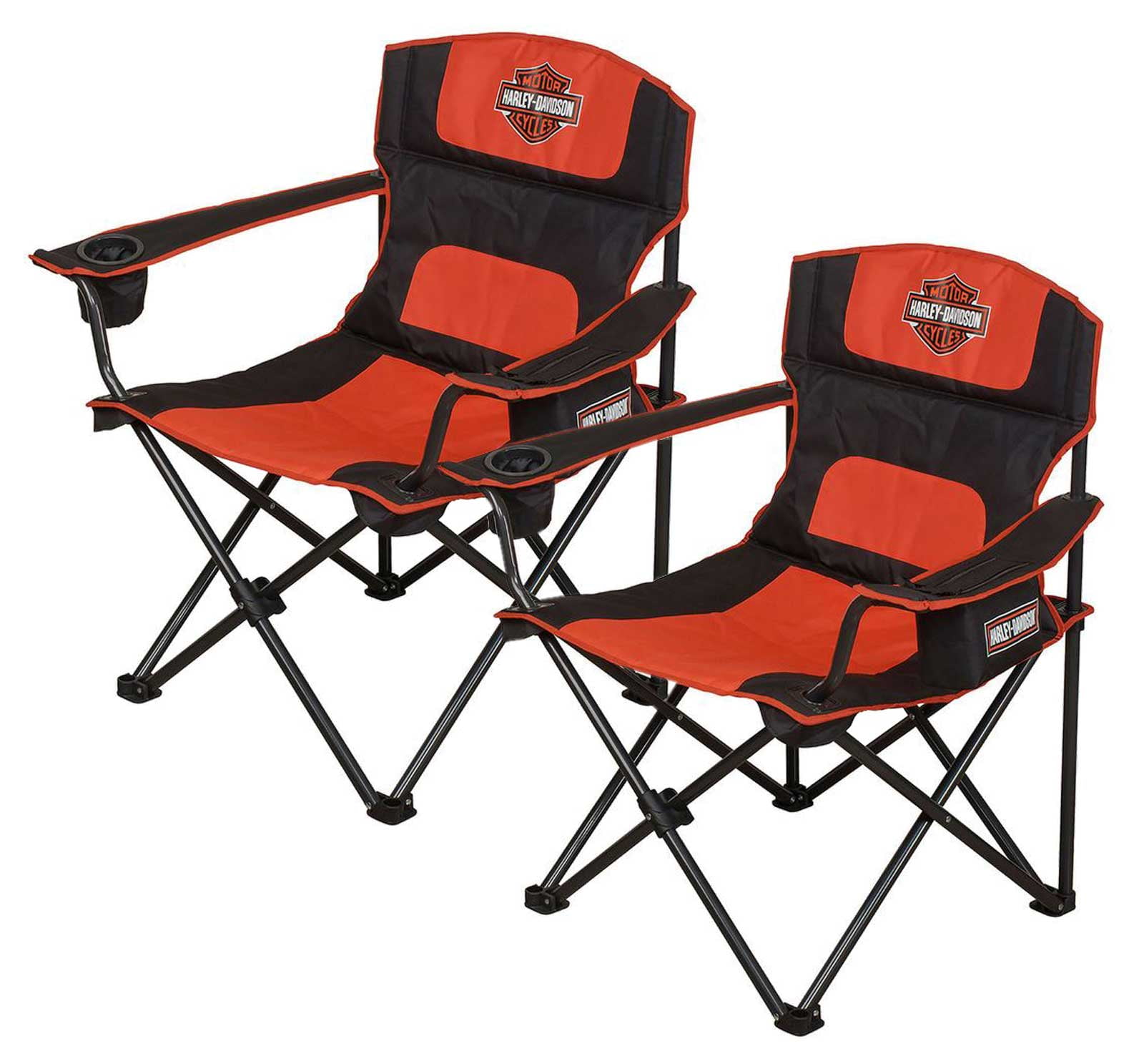 Harley-Davidson Bar & Shield Deluxe Folding Chairs w/ Bags SET of 2 Chairs, Harley Davidson