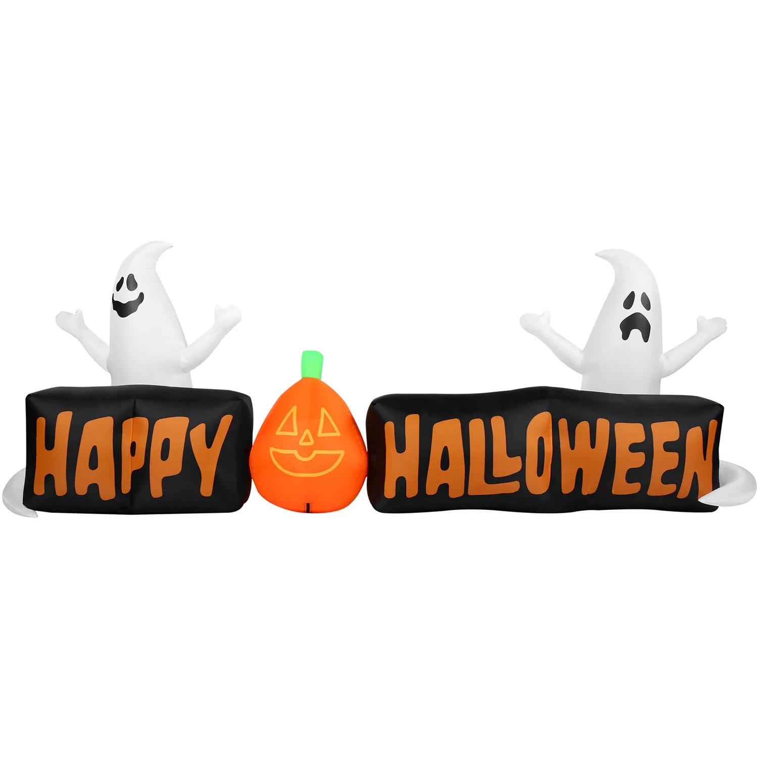 Haunted Hill Farm 3 Ft Happy Halloween Sign, Halloween Blow Up, Airblown Inflatable, 840148726505