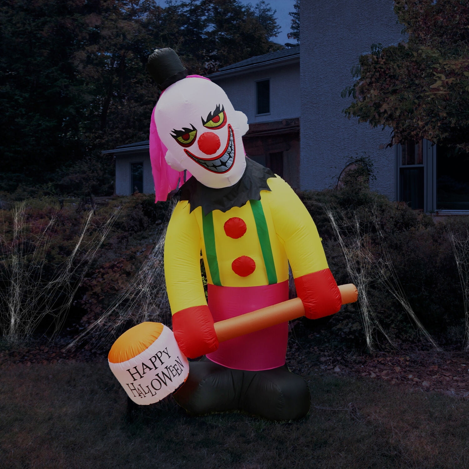 Haunted Hill Farm 8-Ft. Tall Pre-lit Inflatable Clown, HICLOWN081-LA