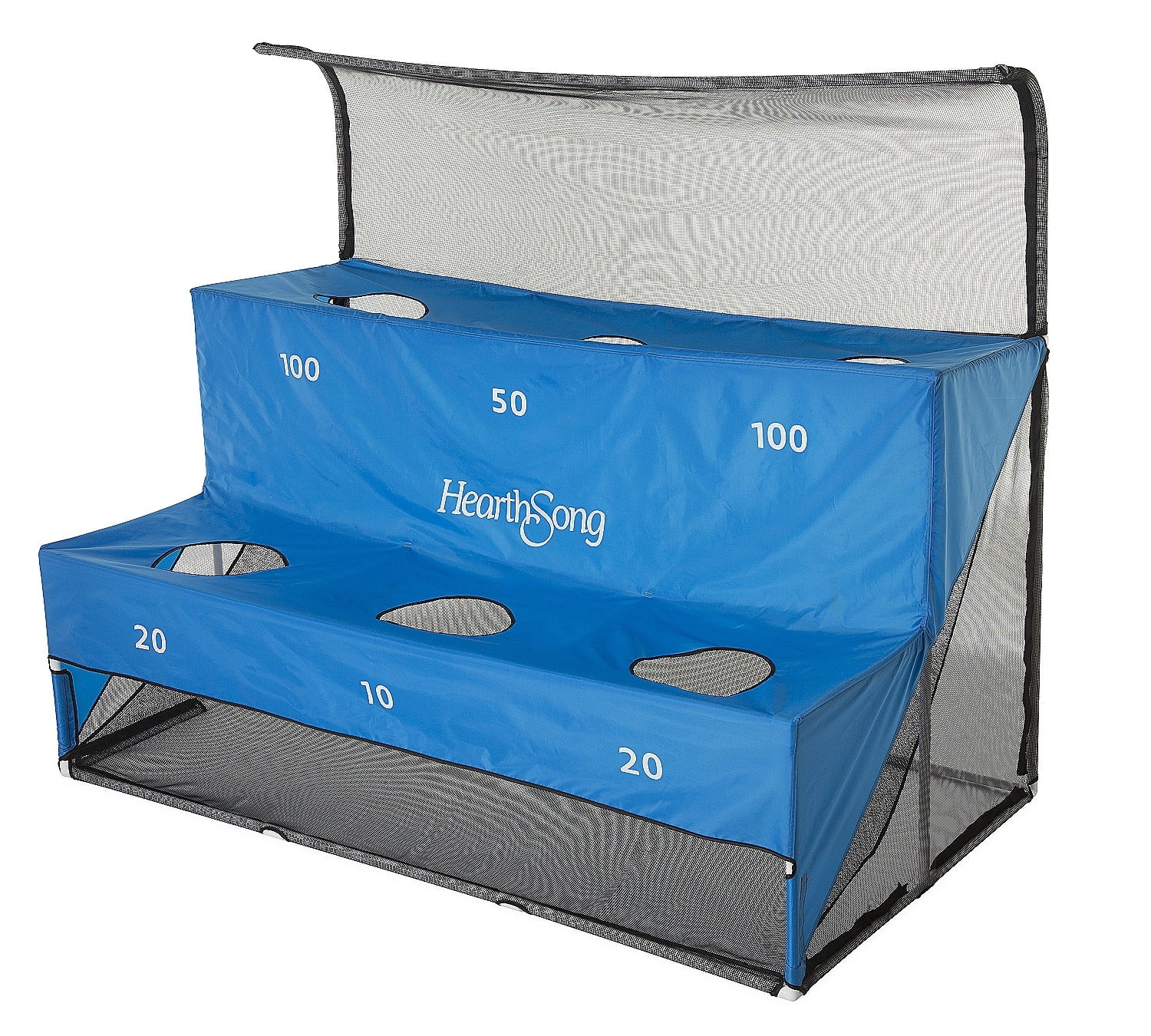 HearthSong Large Soccer Arcade Outdoor Active Game Set with Soccer Goal, Two Soccer Balls, and Carry Bag