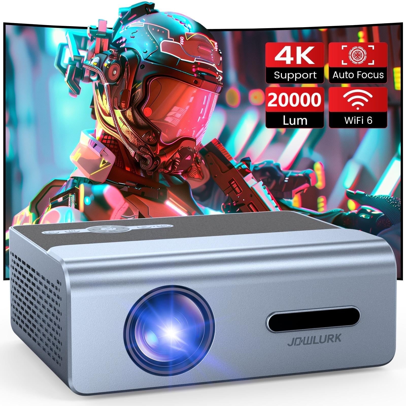 Hewcham 4K Home Theater Projector with Auto Keystone, 16:9 Aspect Ratio, Bluetooth & WiFi