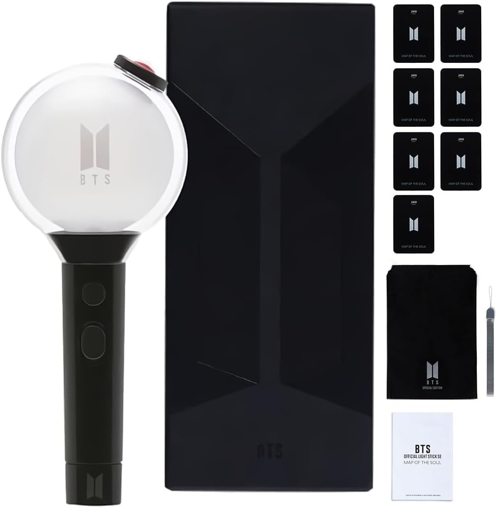 HABETI BTS Light Stick Official Lightstick Map of The Soul Special Edition with Bluetooth Function and 7 Photocards (Black)