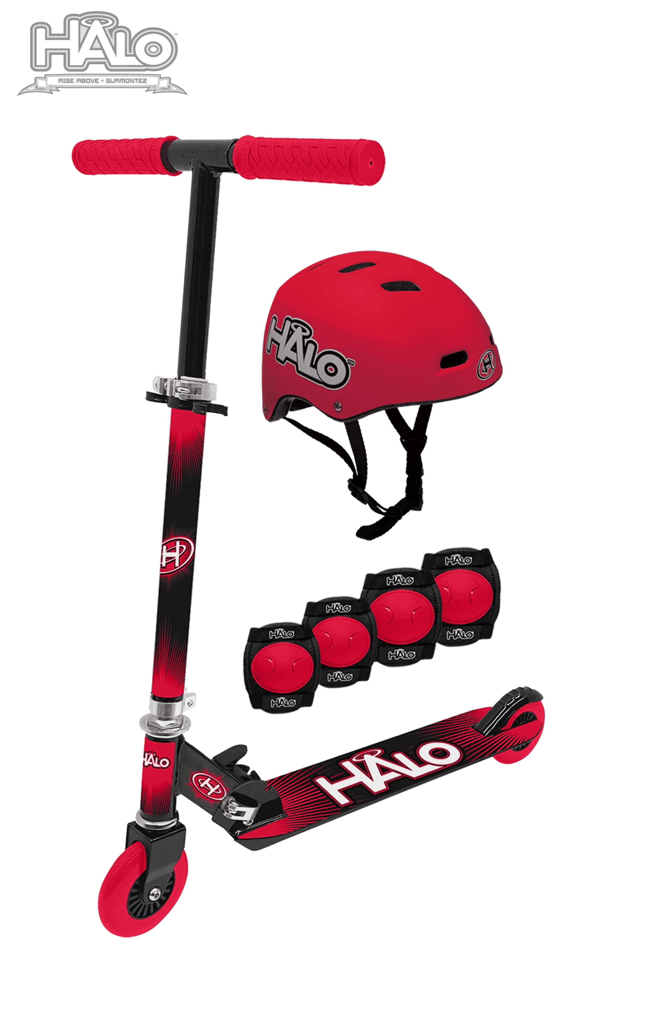 HALO Rise Above 6-Piece Scooter Combo Set - Red