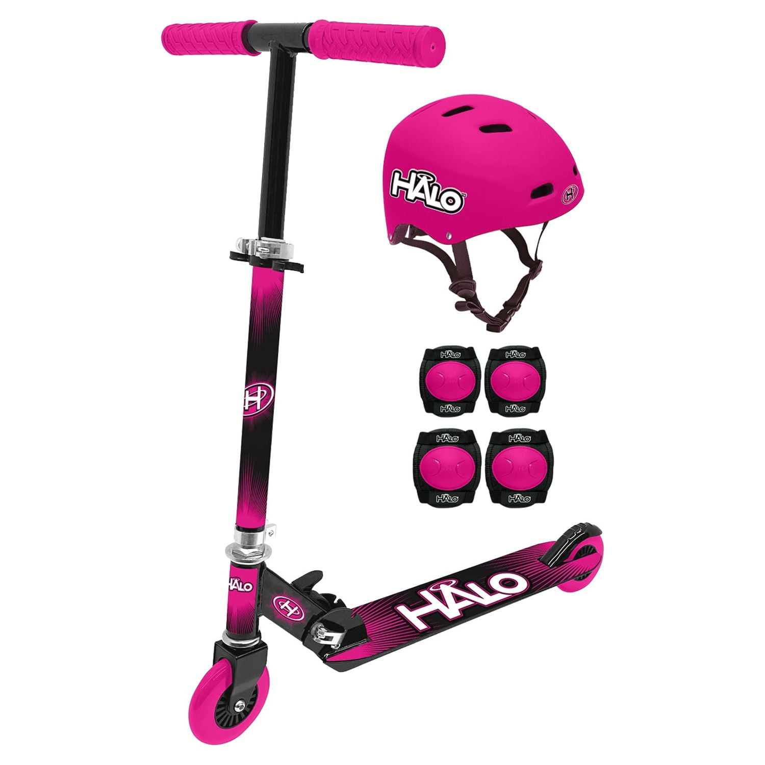 HALO 6 Piece Youth Scooter Combo Set - Pink