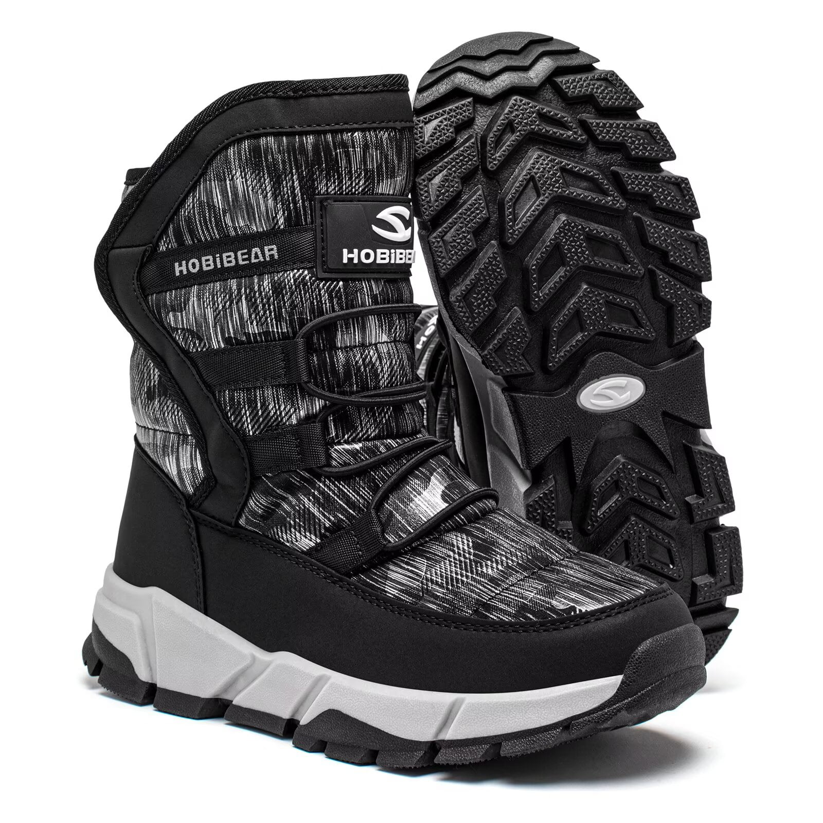 HOBIBEAR Boys Snow Boots Waterproof Outdoor Warm Slip girls Winter Shoes(Size Toddler 5.5-Big Kids 7)