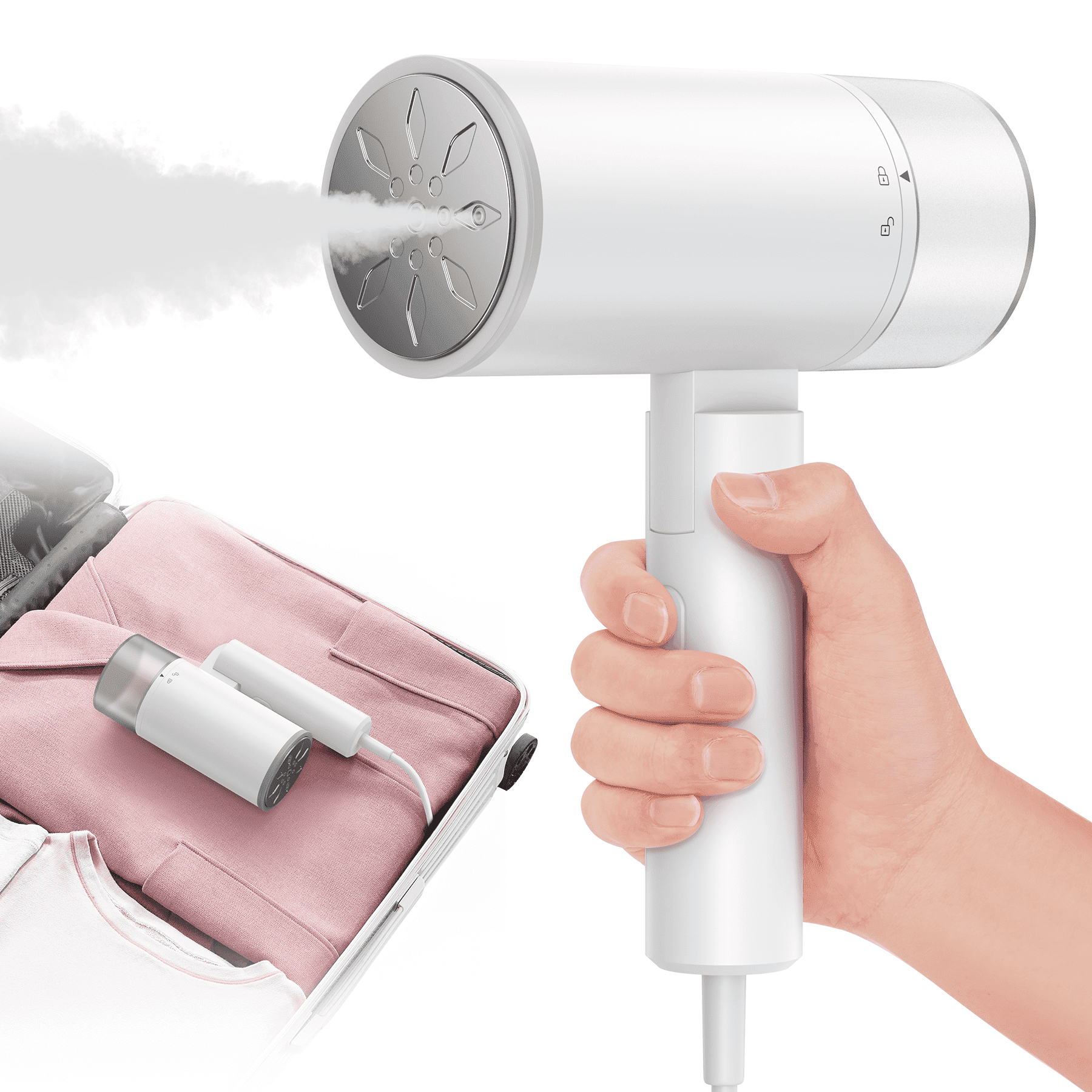 VAVSEA Steamer for Clothes,Portable Home Garment Steamer, Foldable Handheld Mini Fabric Steam