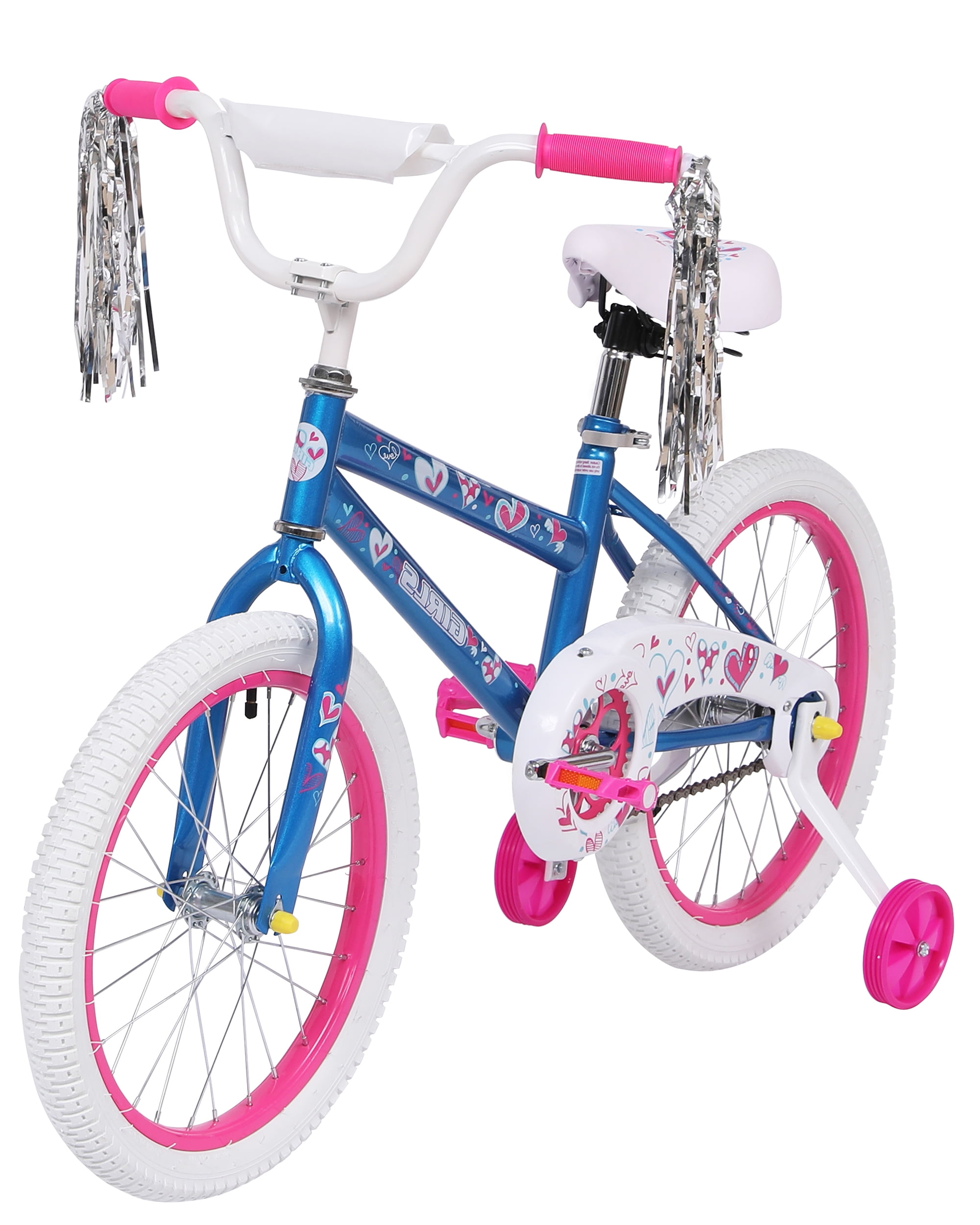 HONGGE Kids Bike, 18" Wheels, Ages 4+, Training Wheels, Blue