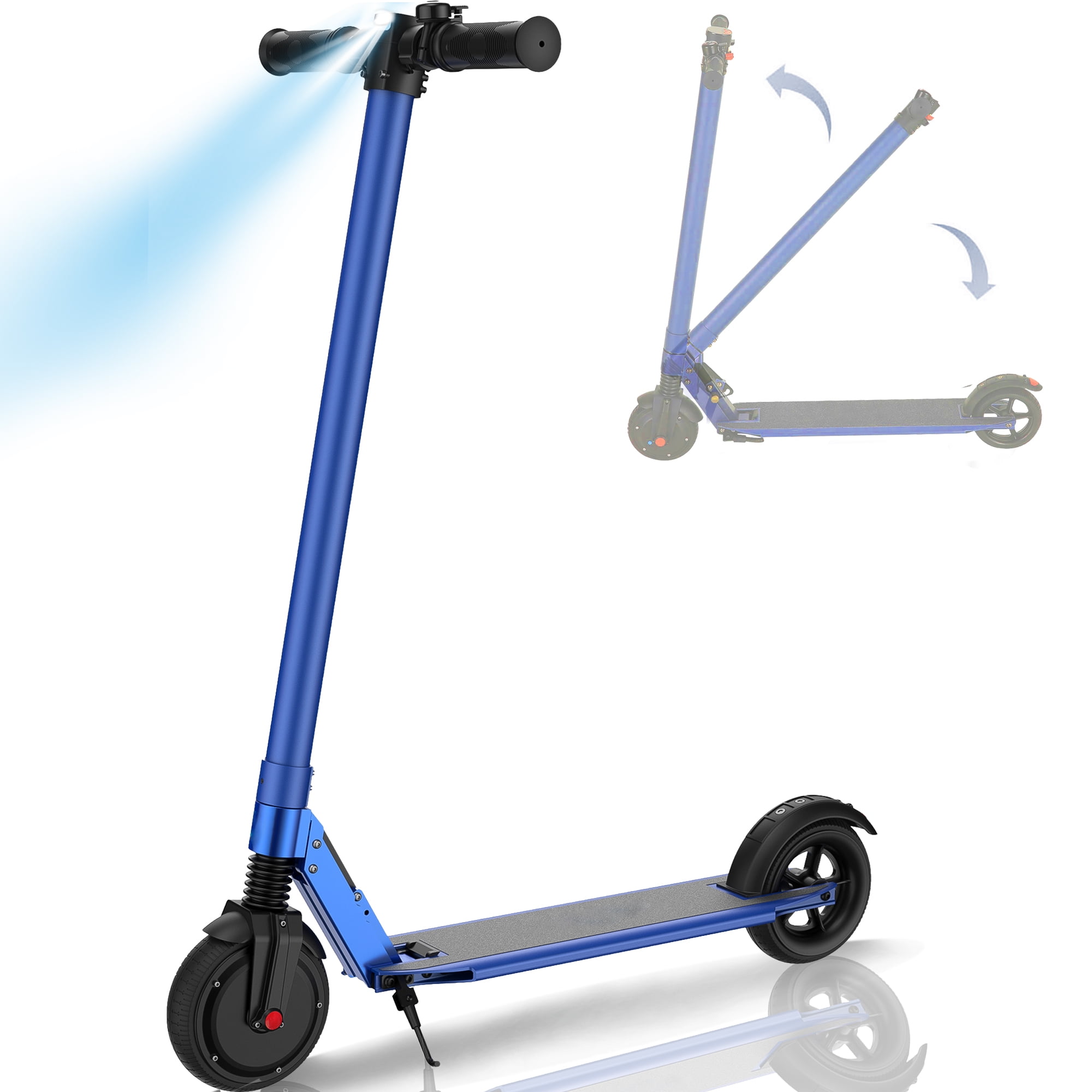 HOTEEL Electric Scooter Adults, 250W Motor E-Scooter, 6.5 In Tires, 15.5 Mph & 20 Miles Range, Commuting Kick Scooter, Max Load 220 Lbs, Blue