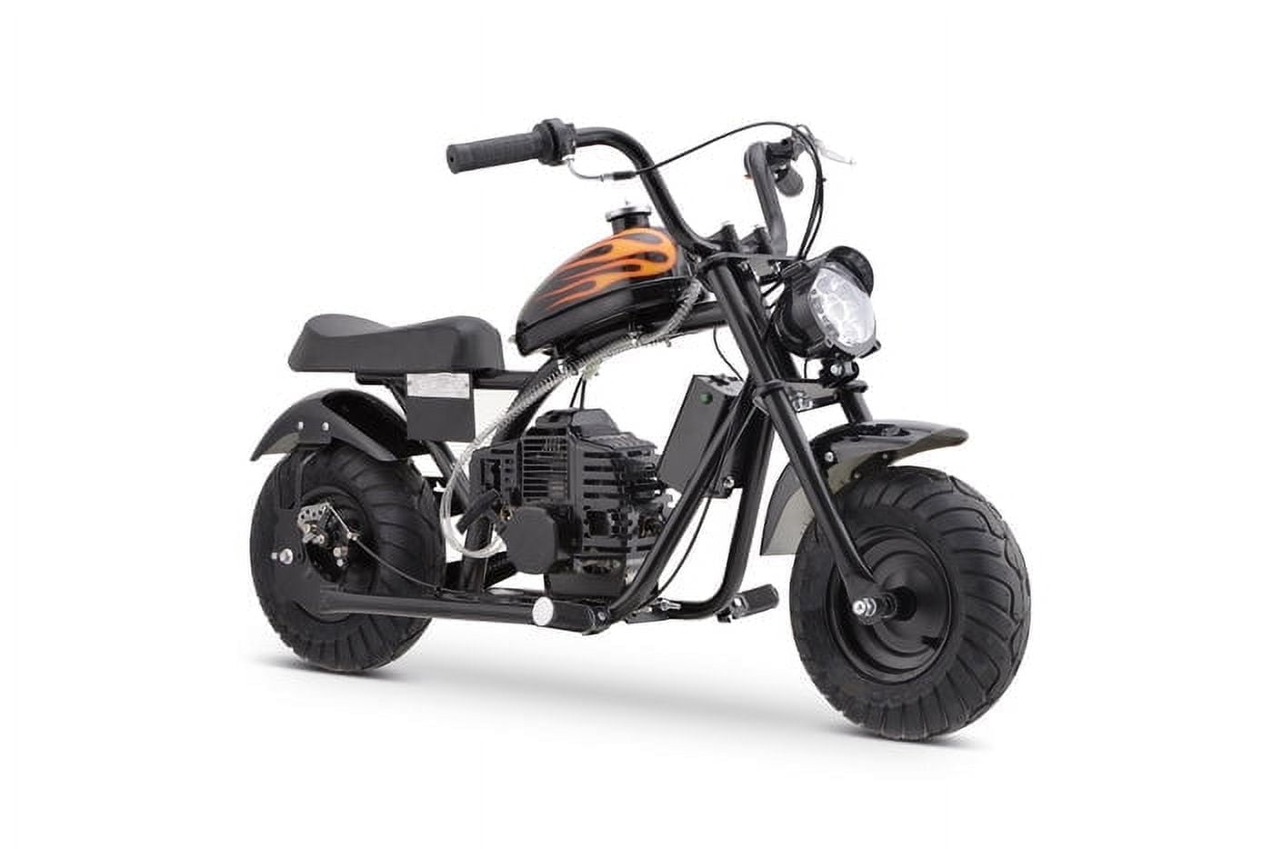 HOVER HEART Gas Mini Chopper Bike, DB004 Model 49.4 CC 2-Stroke Dirt Bike with Big Headlight, Premium Tire, Metal Frame, Disc Brakes, Max Load 165Lbs, Up to 20Mph, EPA Approved