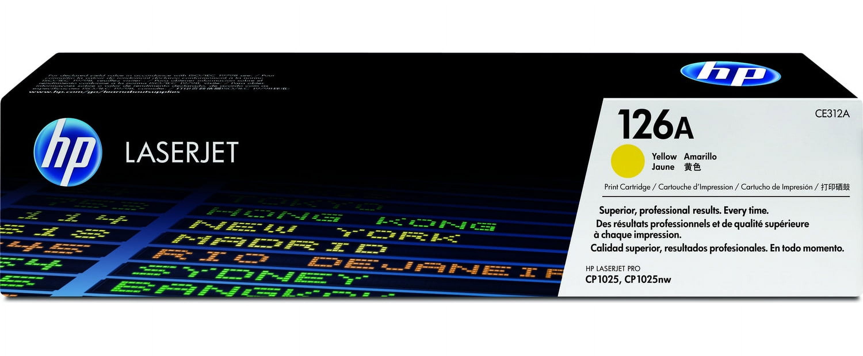 HP 126A Yellow Original LaserJet Toner Cartridge, ~1,000 pages, CE312A