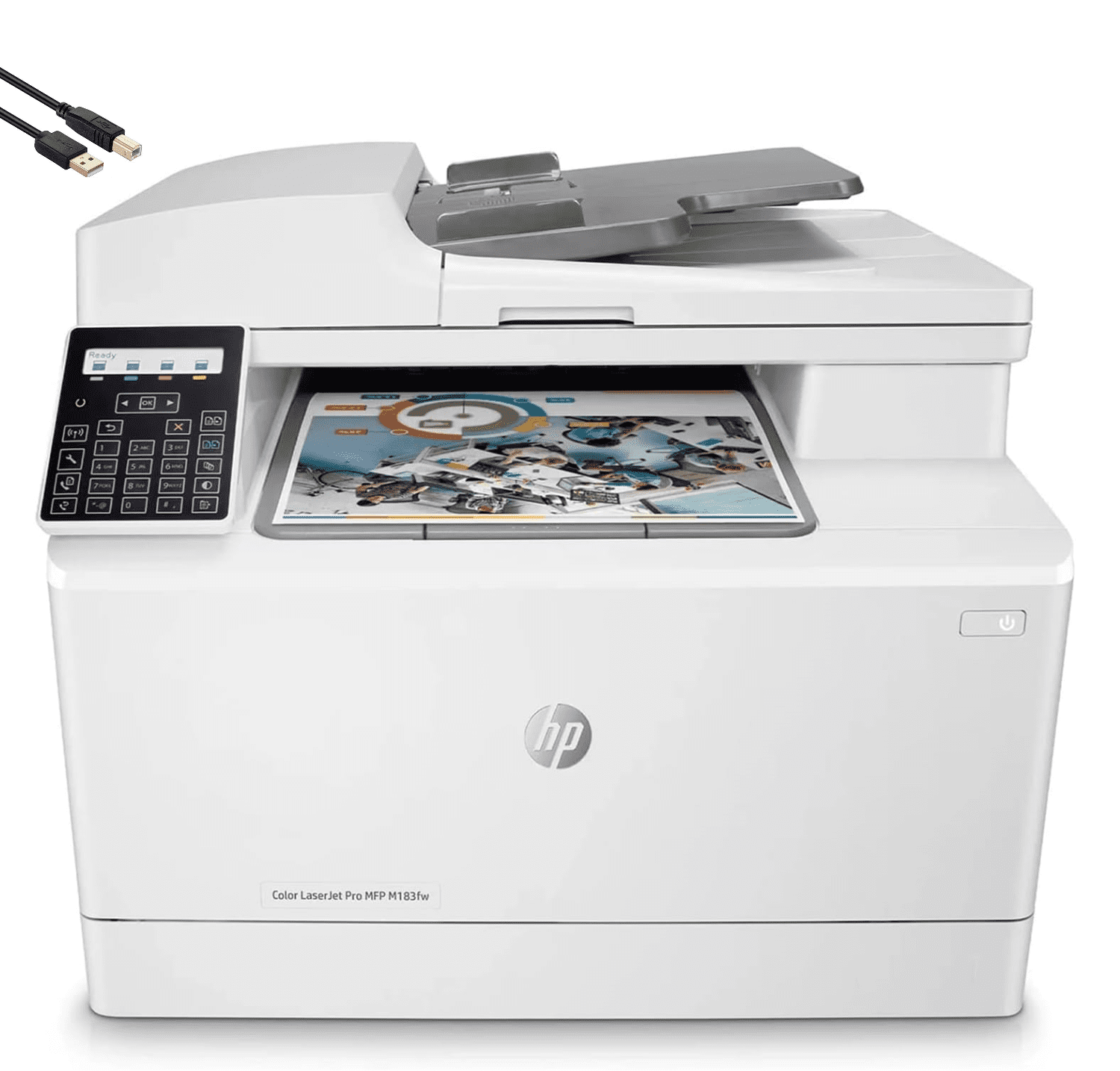 HP Color Laserjet Pro M183fw Wireless All-in-One Laser Printer for Home Office-Print Scan Copy Fax-16 ppm, 600 x 600 dpi, 8.5 x 14, Auto 2-Sided Printing,35-Sheet ADF,Ethernet