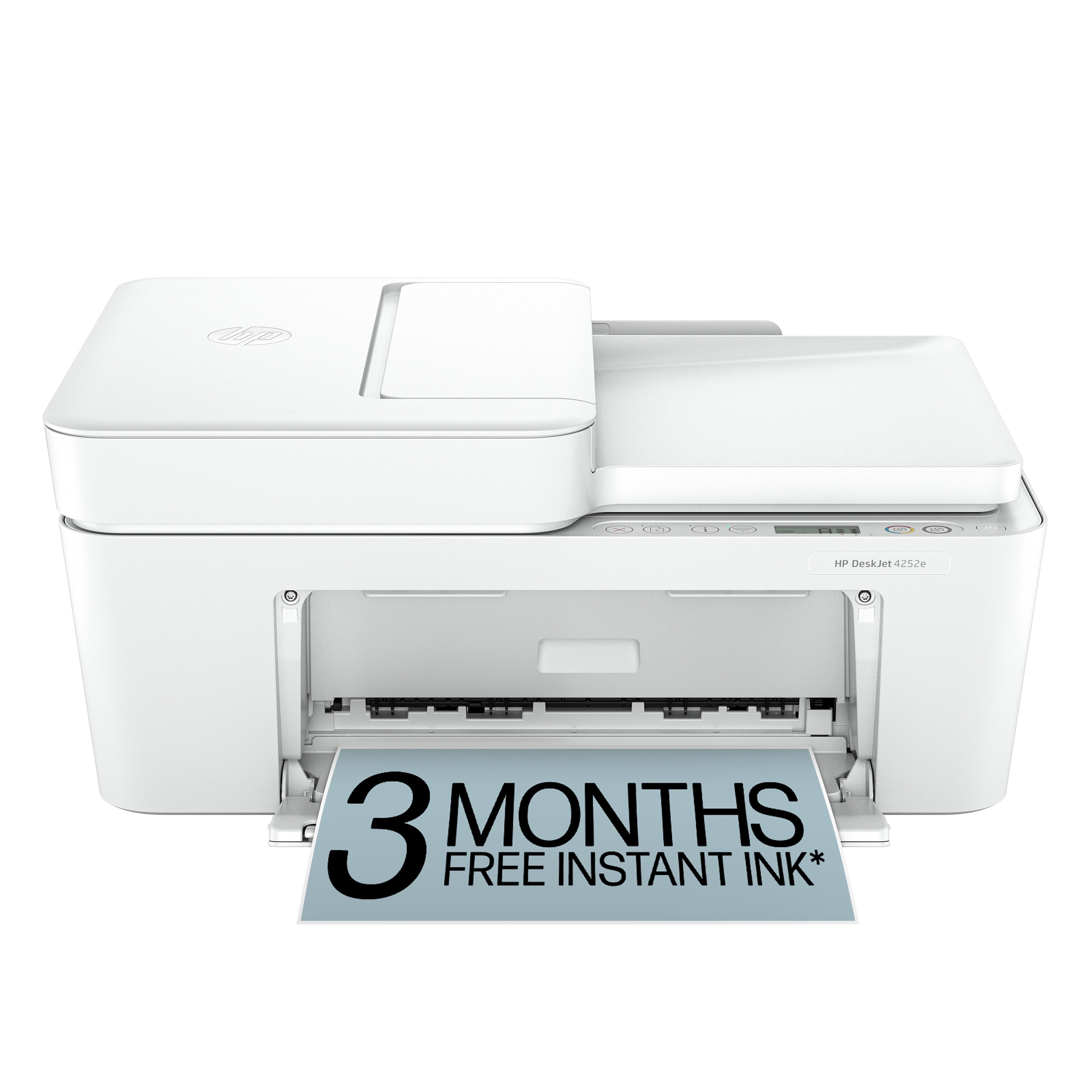 HP DeskJet 4252e Wireless All-in-One Color Inkjet Printer (White), Scanner, Copier, 3 months Free Instant Ink