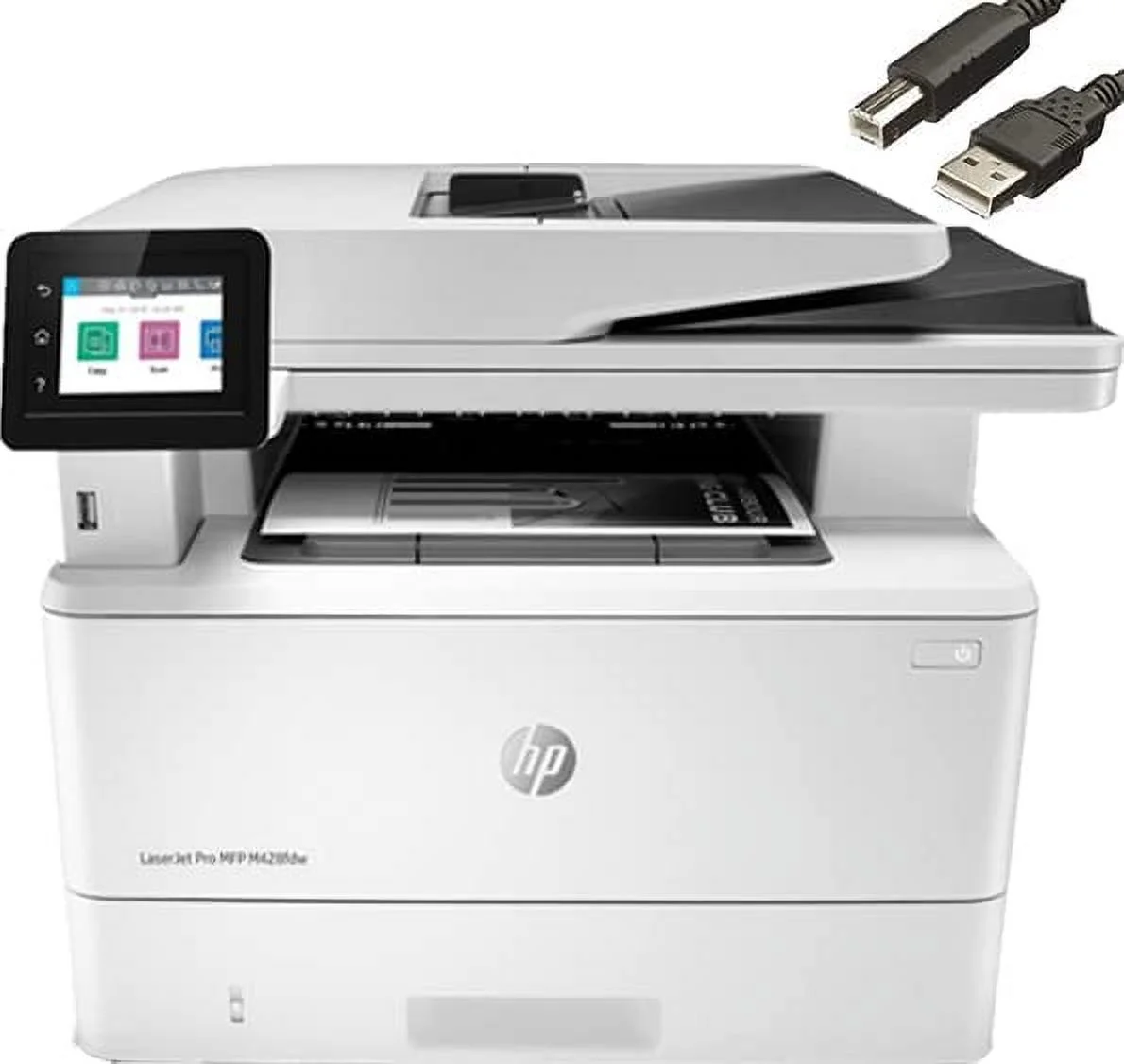 HP Laserjet Pro MFP M428fdw Monochrome Laser All-in-One Printer, Print Scan Copy Fax, Automatic 2-Sided Printing, 40 ppm, 250-sheet, 1200 x 1200 dpi, 50-Sheet ADF, Bundle with Cefesfy Printer Cable