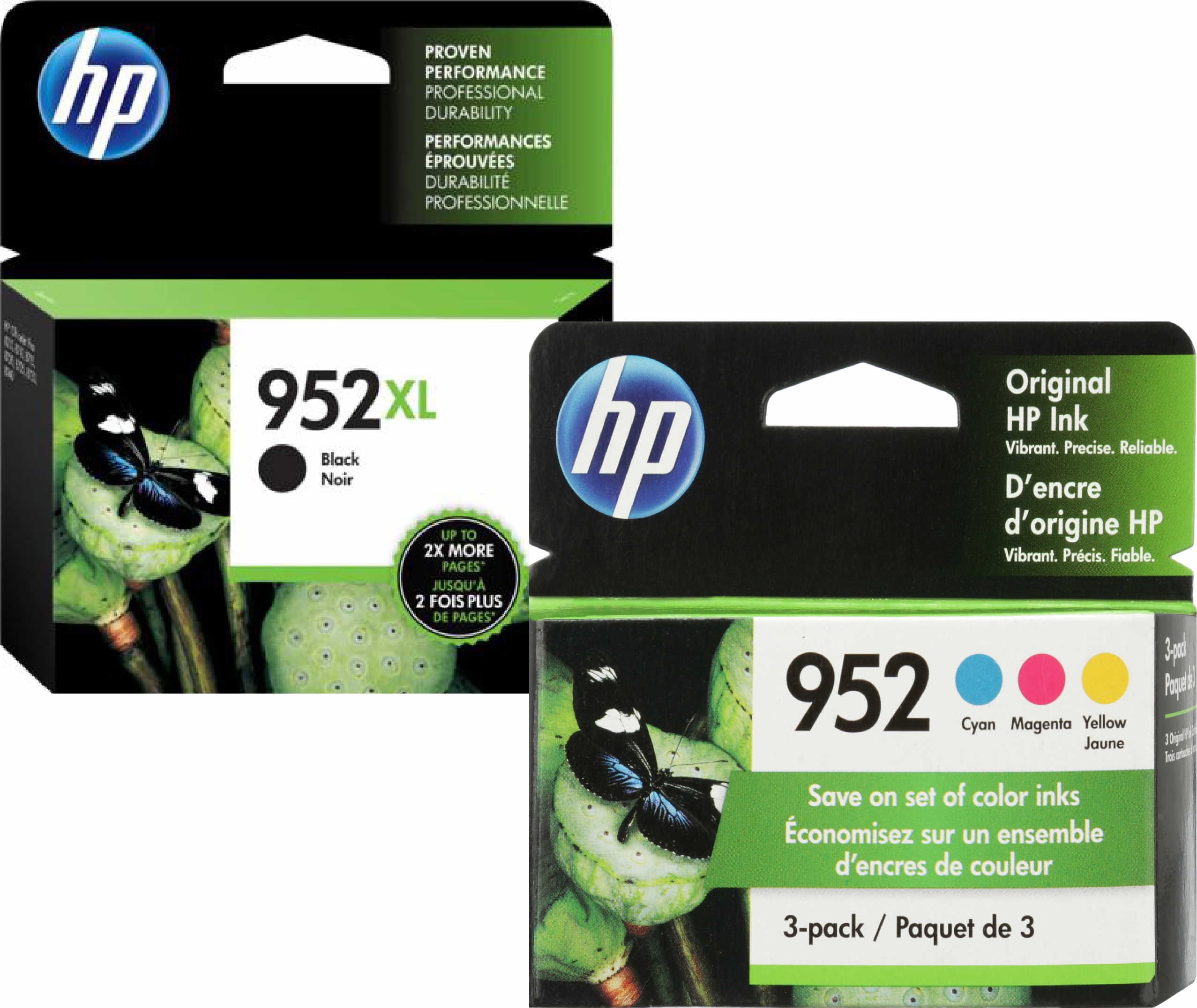 HP 952XL/952 High Yield Black and HP 952 Cyan/Magenta/Yellow Ink Cartridges (Pack of 4) N9K28AN