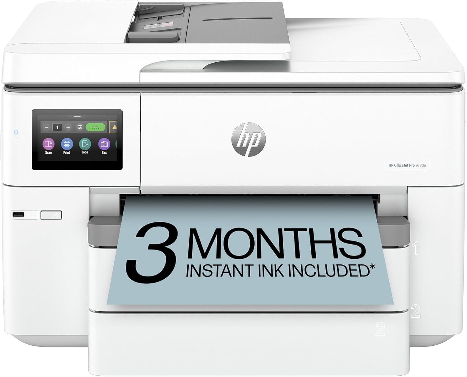 HP OfficeJet Pro 9730e Wide-format Printer with 3 Months free Instant Ink with HP+, Print, scan, copy up to 11"x17", AI-enabled