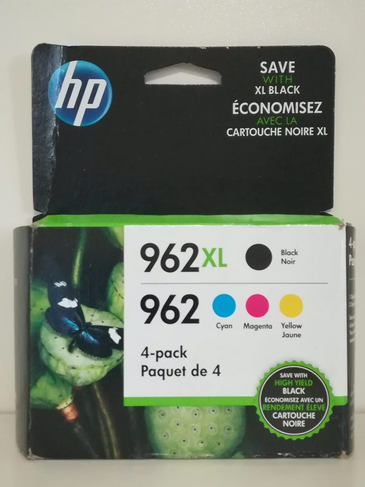 HP Original 962xl Black and 962 Standard Cyan, Magenta, Yellow color Combo