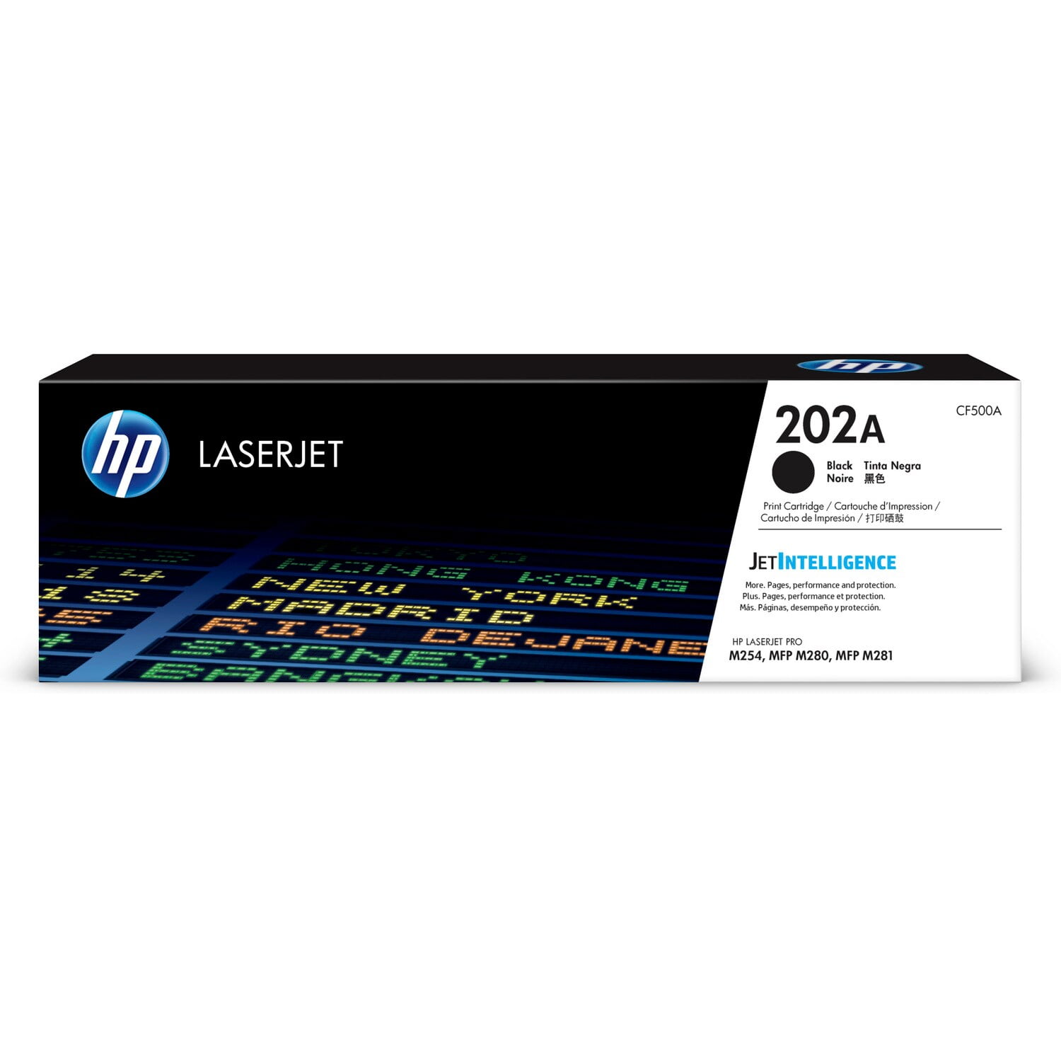 HP 202A Black Original LaserJet Toner Cartridge, ~1,400 pages, CF500A