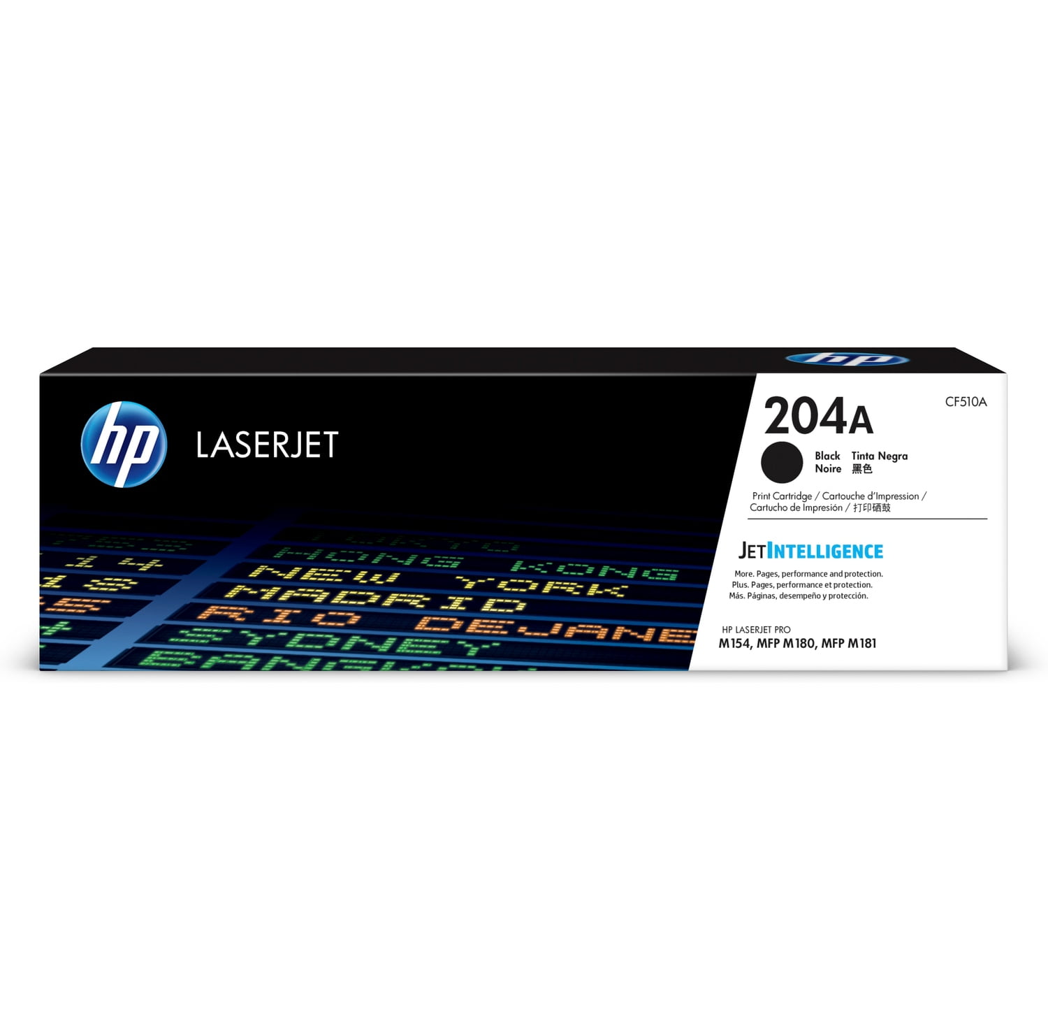 HP 204A Black Original LaserJet Toner Cartridge, ~1,100 pages, CF510A