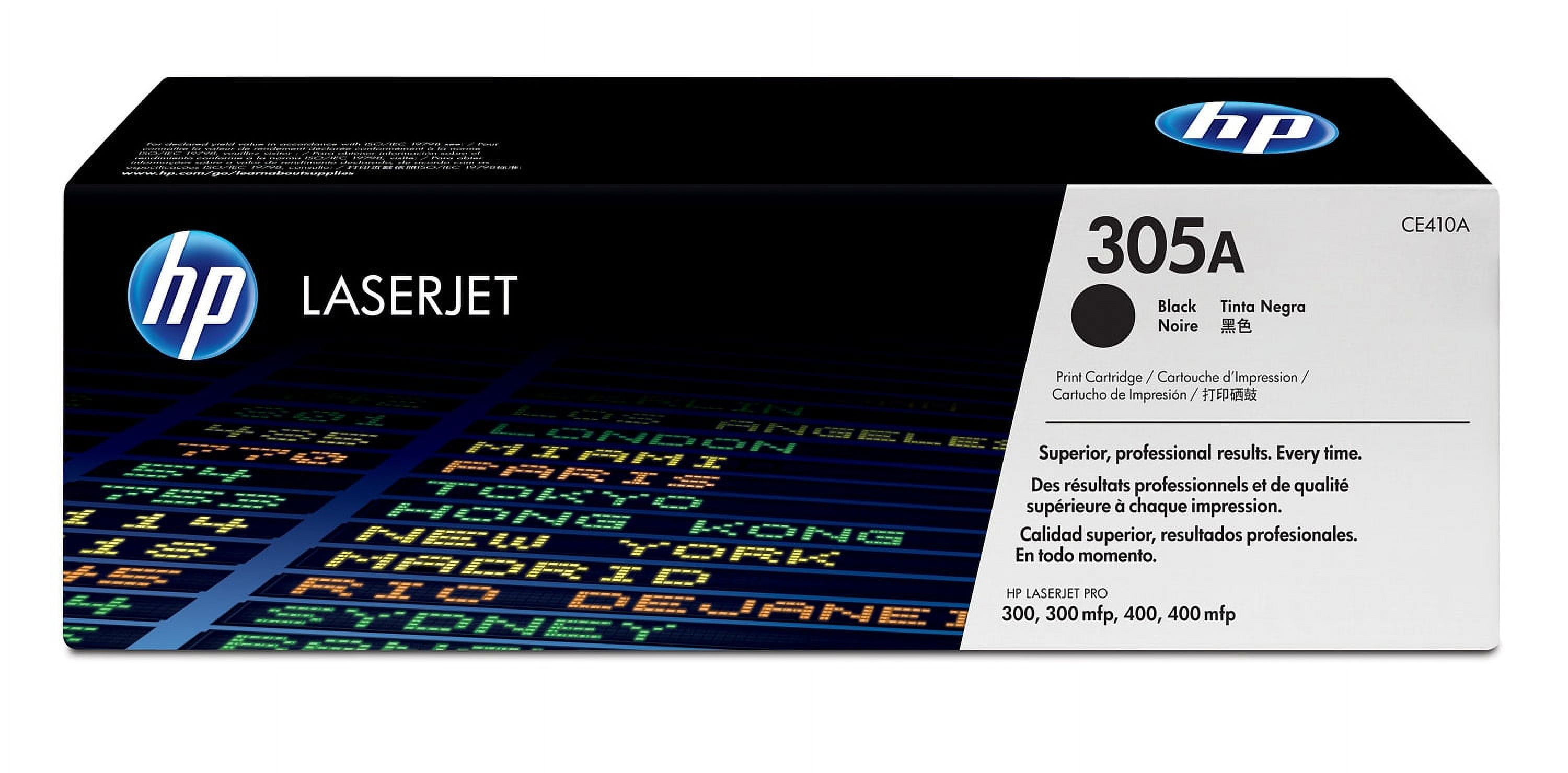 HP 305A Black Original LaserJet Toner Cartridge, ~2,090 pages, CE410A