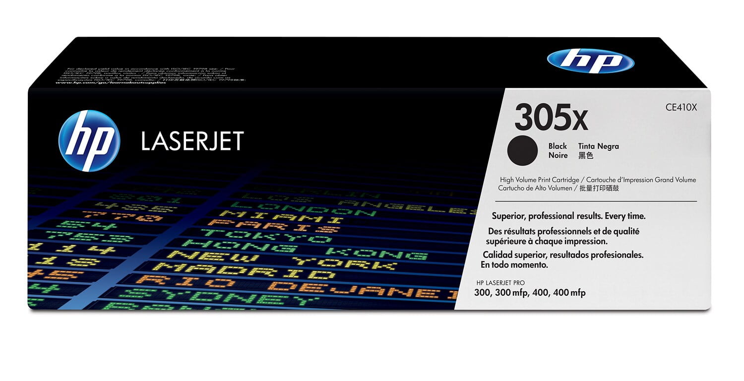 HP 305X High Yield Black Original LaserJet Toner Cartridge, ~4,000 pages, CE410X