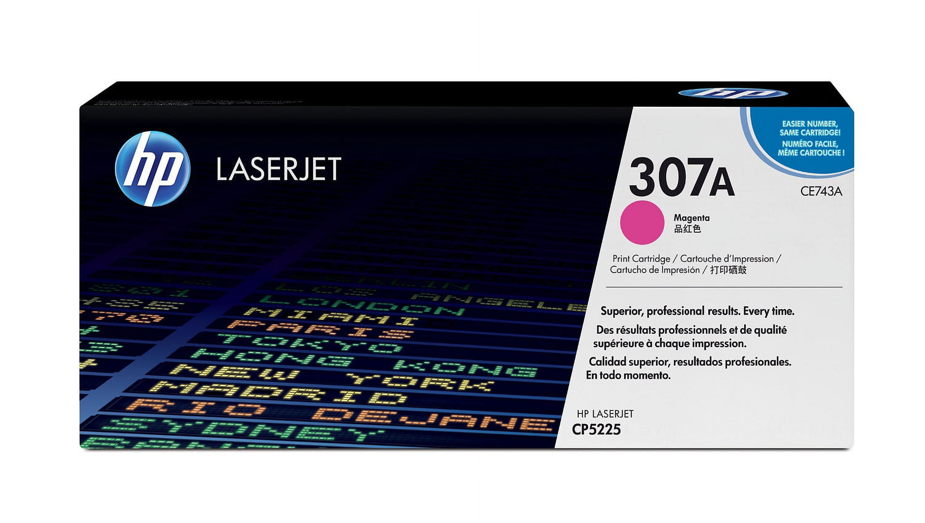 HP 307A Magenta Original LaserJet Toner Cartridge, ~7,300 pages, CE743A