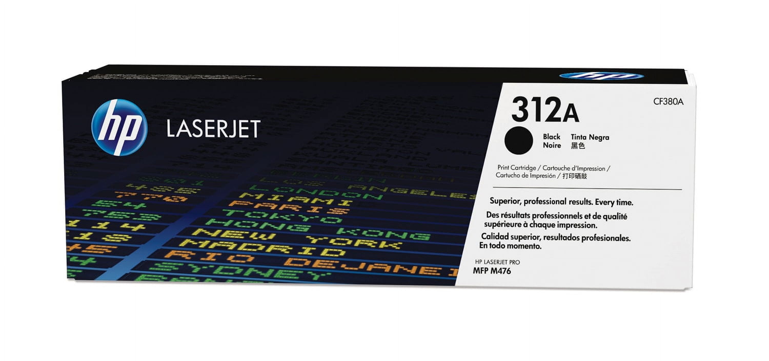 HP 312A Black LaserJet Toner Cartridge, ~2,280 pages, CF380A