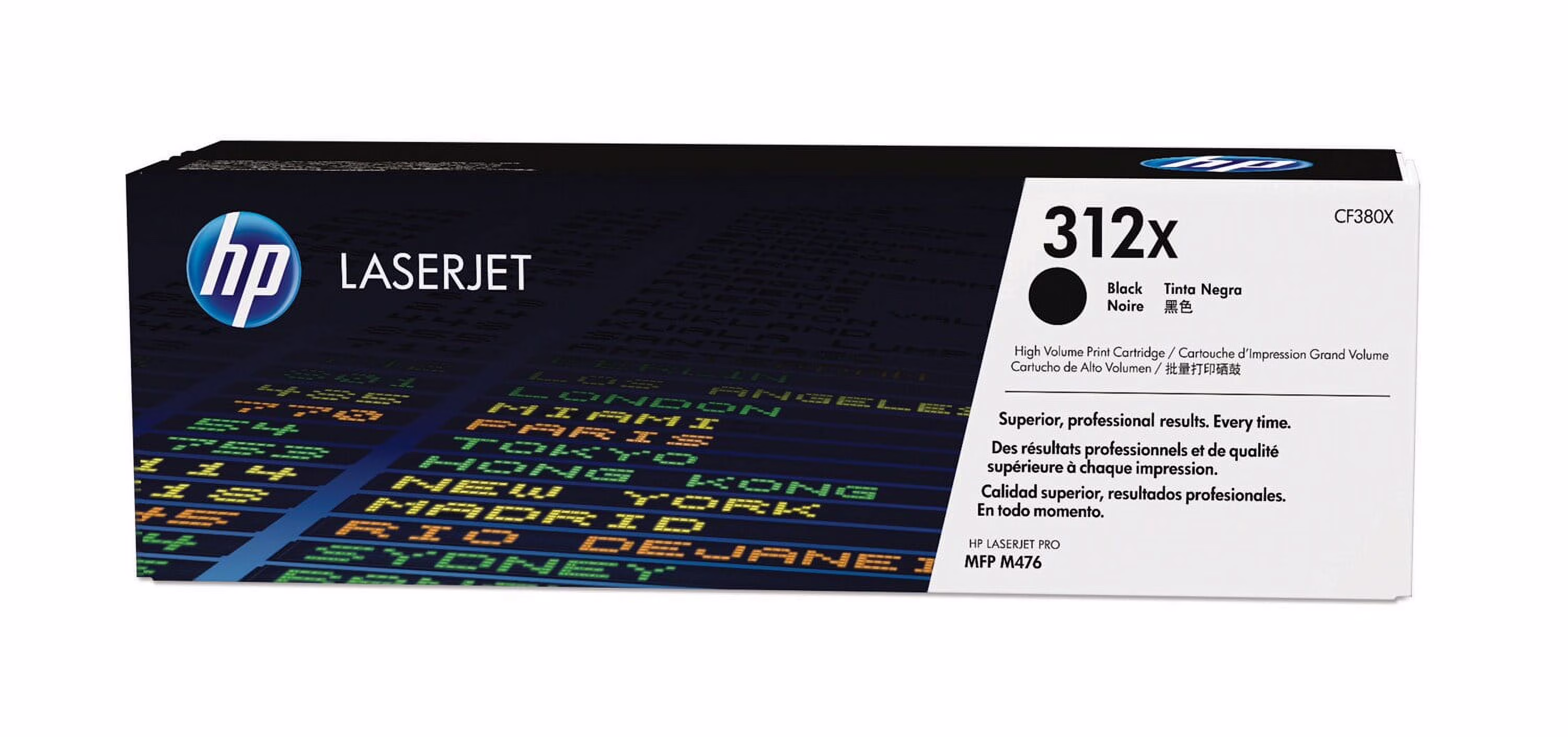 HP 312X High Yield Black LaserJet Toner Cartridge, ~4,400 pages, CF380X