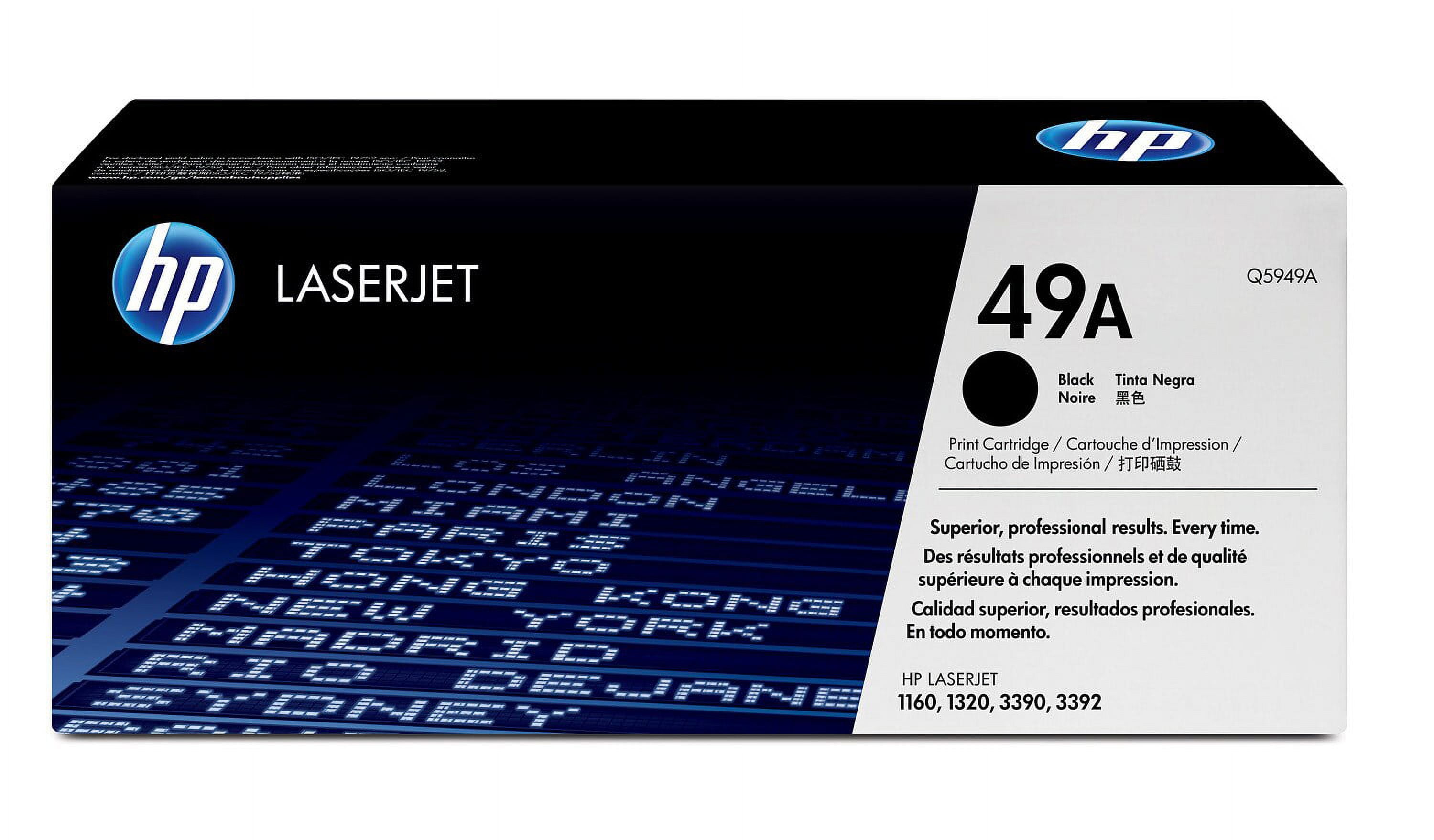 HP 49A Black Original LaserJet Toner Cartridge, ~2,500 pages, Q5949A