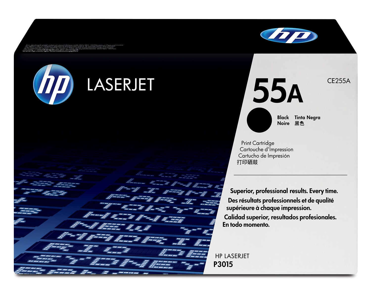 HP 55A Black Original LaserJet Toner Cartridge, ~6,000 pages, CE255A