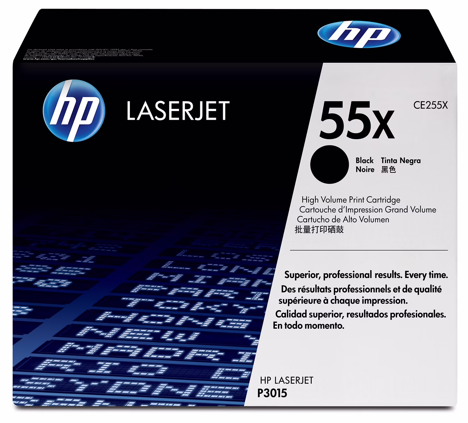 HP 55X High Yield Black Original LaserJet Toner Cartridge, ~12,500 pages, CE255X
