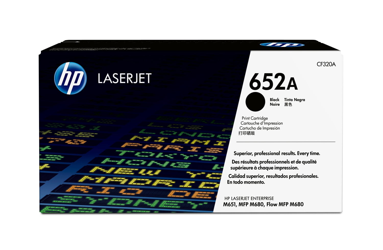 HP 652A Black Original LaserJet Toner Cartridge, ~11,500 pages, CF320A