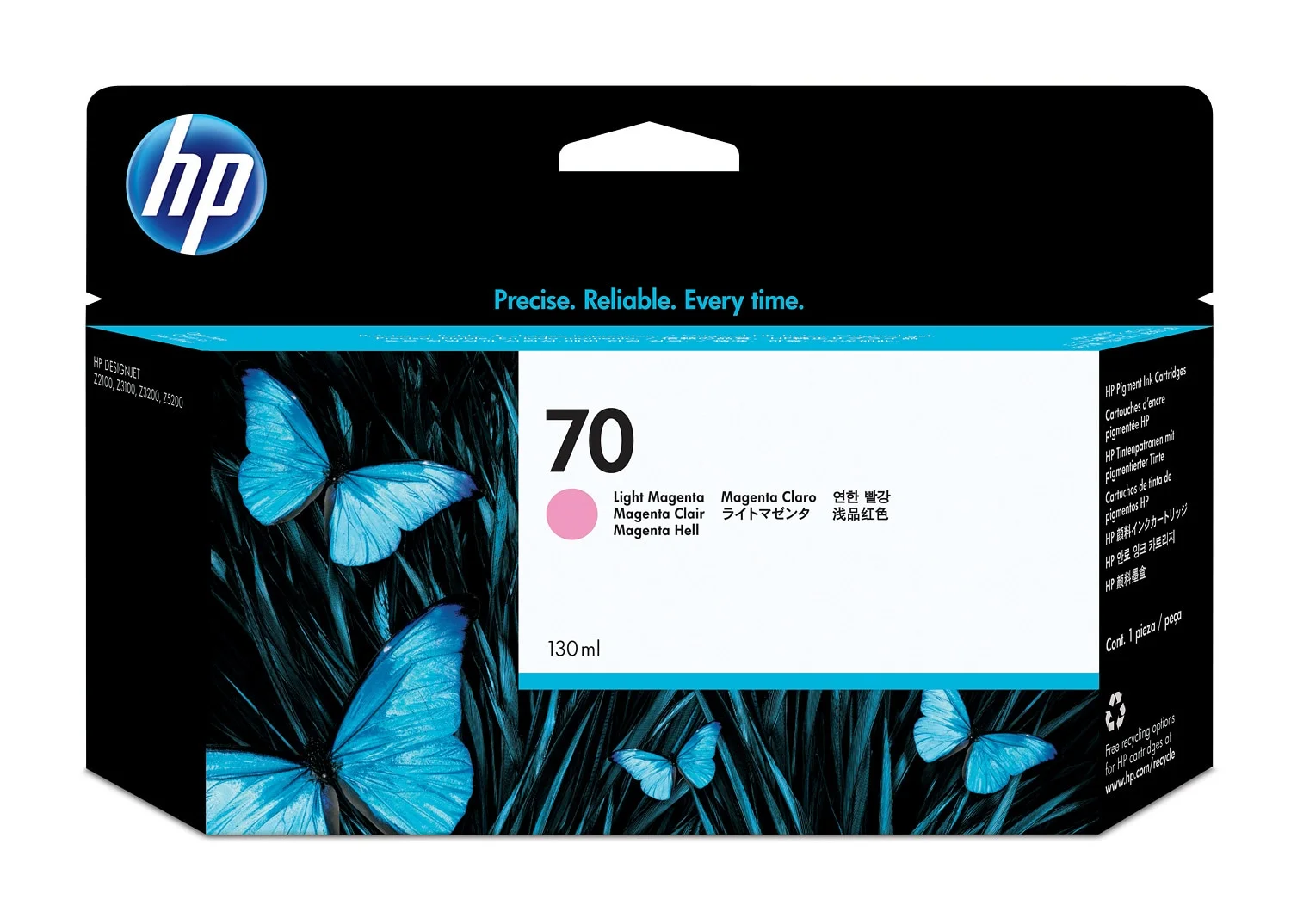 HP 70 130-ml Light Magenta DesignJet Ink Cartridge, C9455A