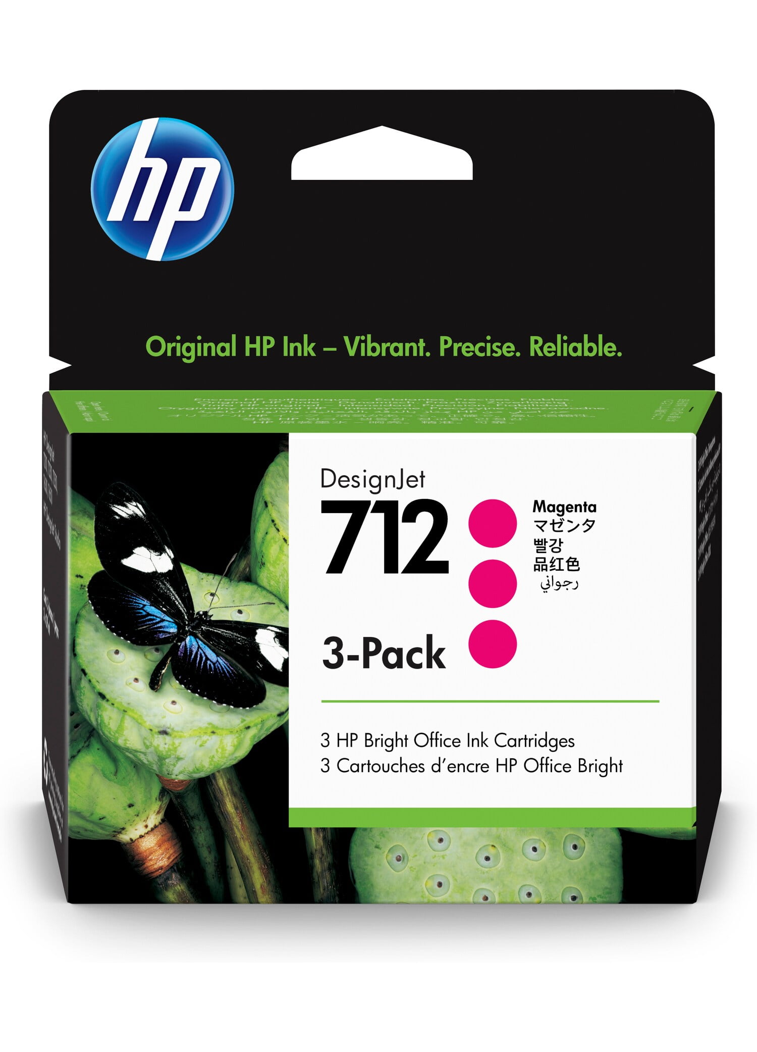 HP 712 3-pack 29-ml Magenta DesignJet Ink Cartridge, 3ED78A