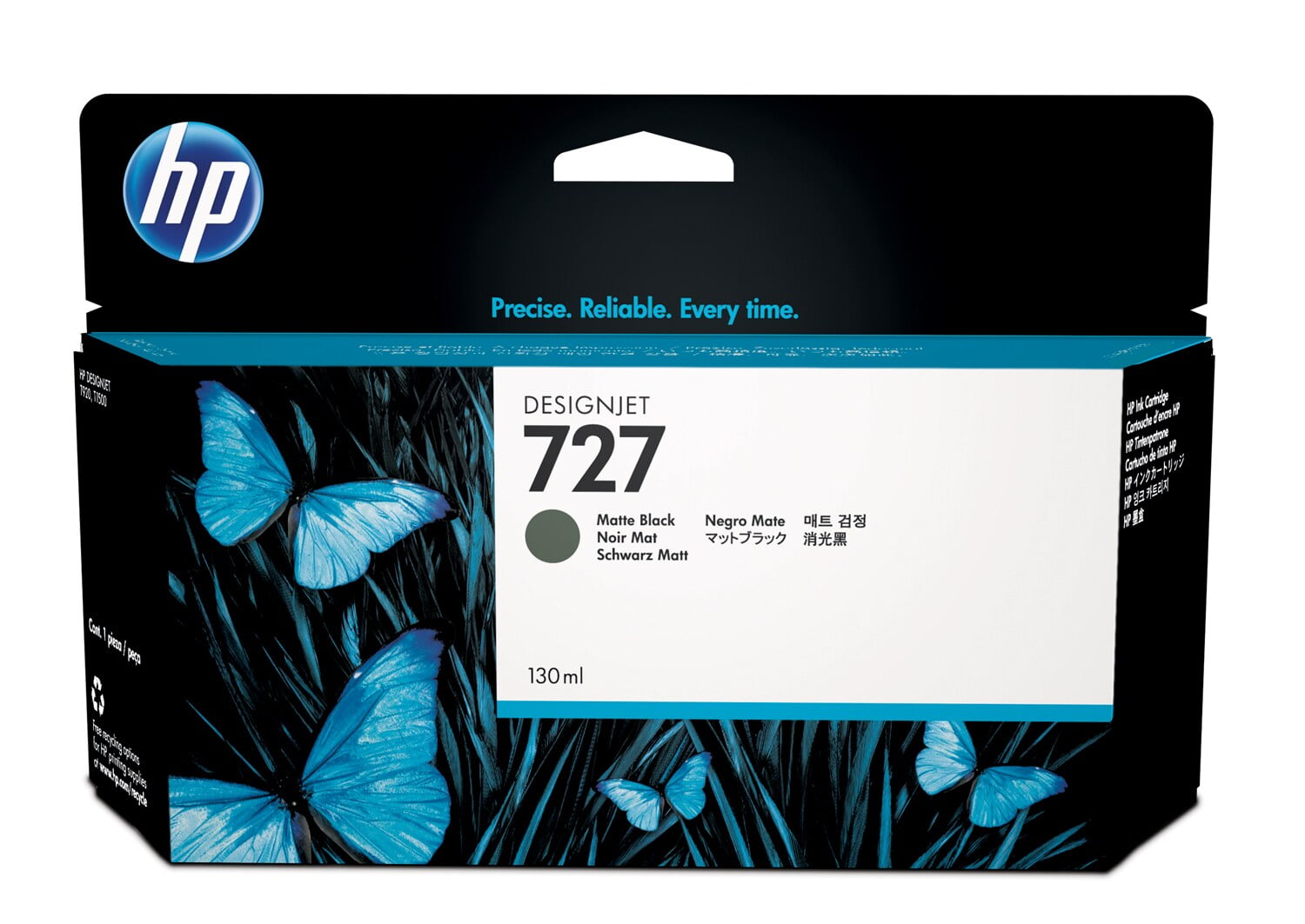 HP 727 130-ml Matte Black DesignJet Ink Cartridge, B3P22A