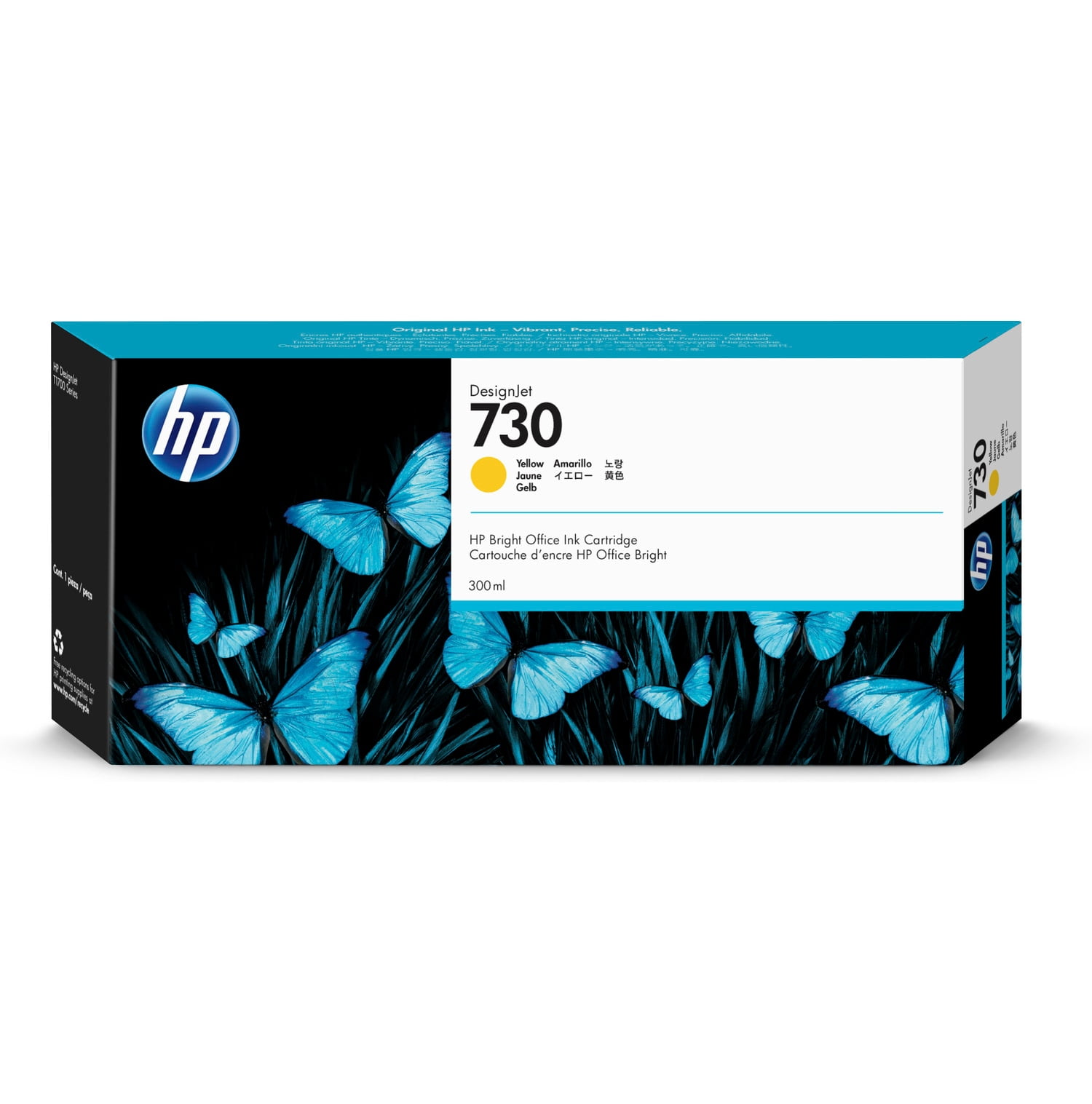 HP 730 300-ml Yellow DesignJet Ink Cartridge, P2V70A