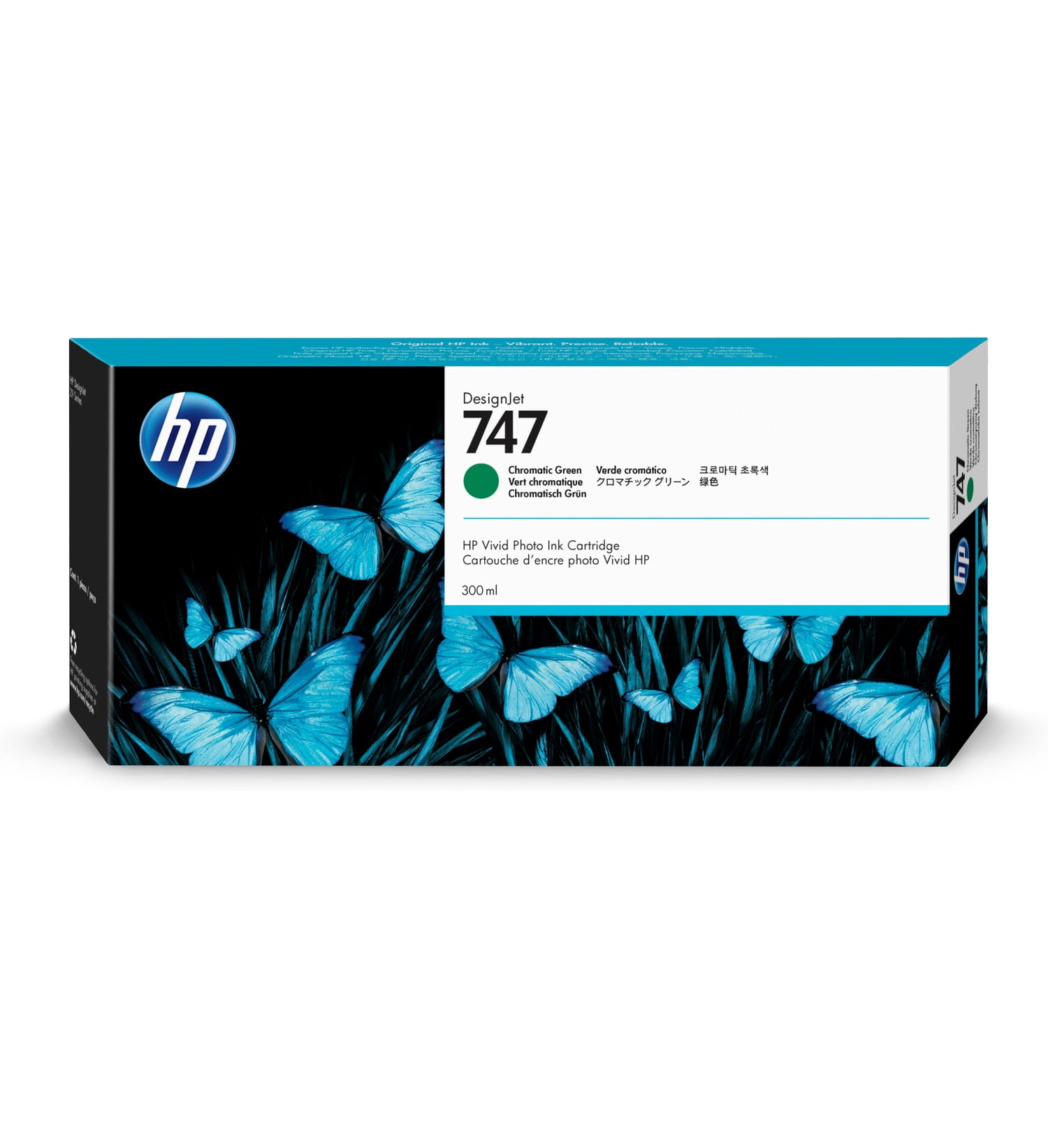 HP 747 300-ml Chromatic Green DesignJet Ink Cartridge, P2V84A