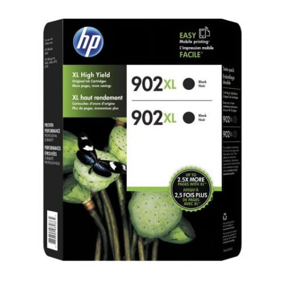 HP 902XL High-Yield Black Original Ink Cartridge, 2/Pk