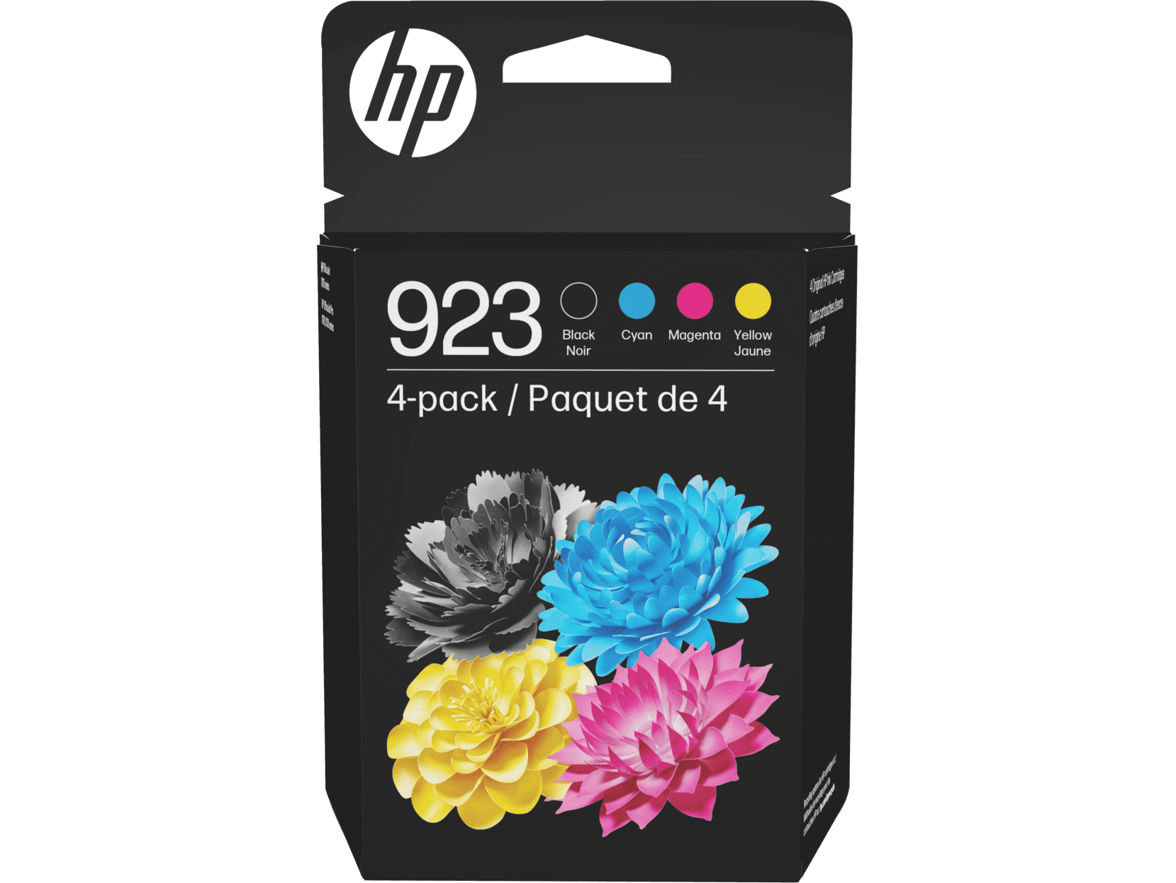 HP 923 CMYK Original Ink Cartridge 4-Pack, ~500 pages K, ~400 pages C/M/Y,