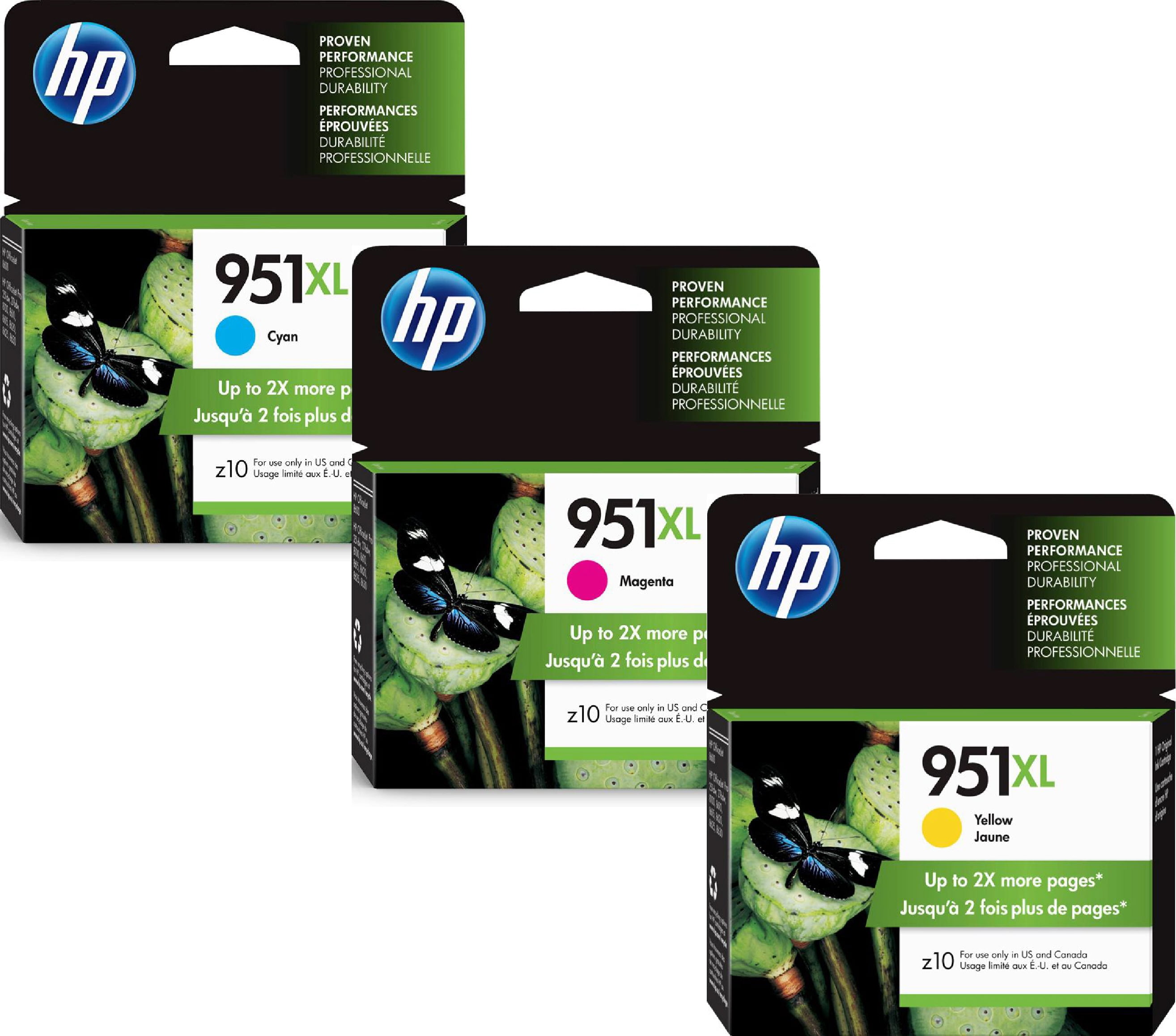 HP 951XL Cyan, Magenta, Yellow color Inkjet Combination (CN046AN, CN047AN, CN048AN)