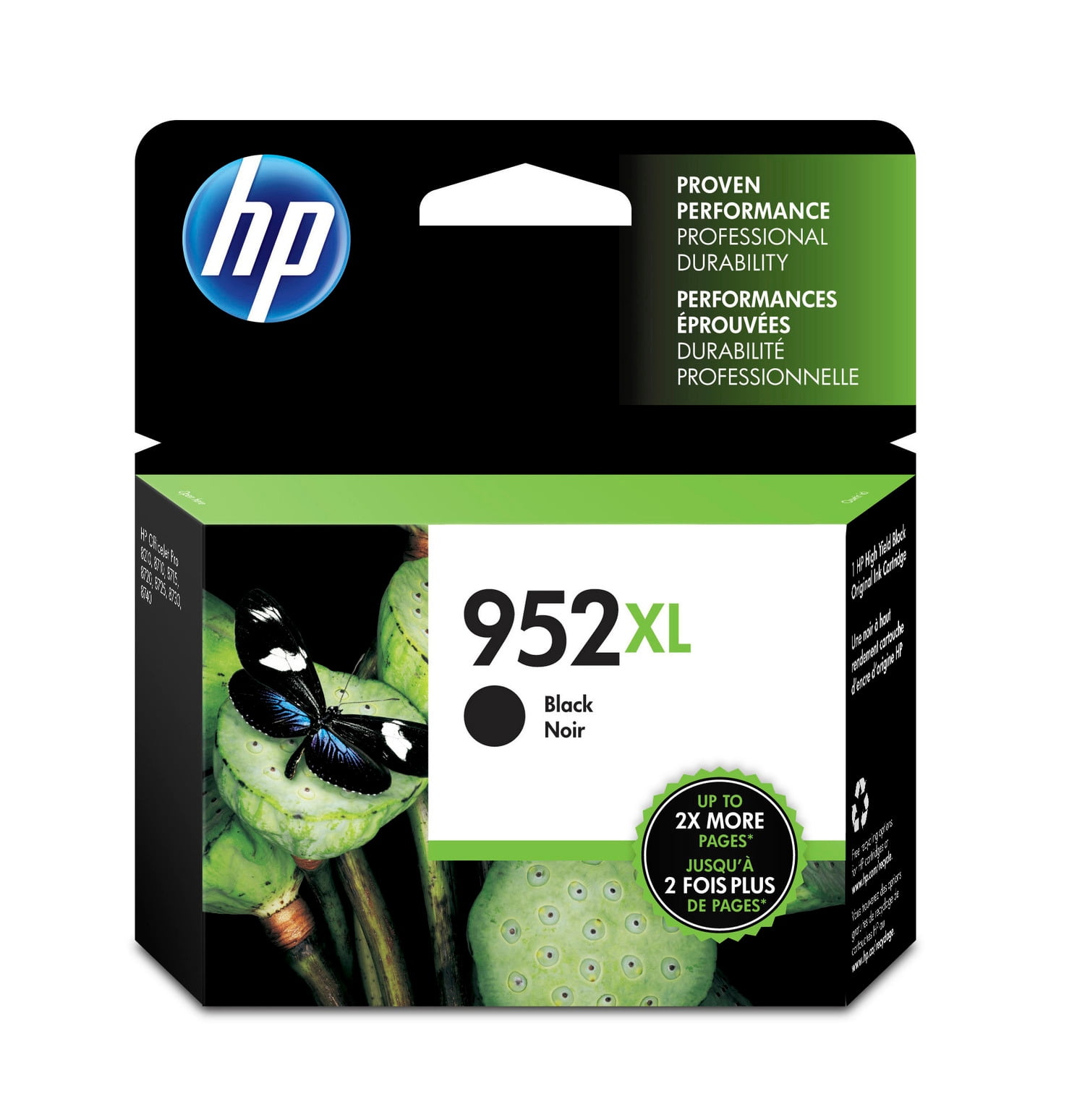 HP 952XL High Yield Black Original Ink Cartridge, ~2,000 pages, F6U19AN#140