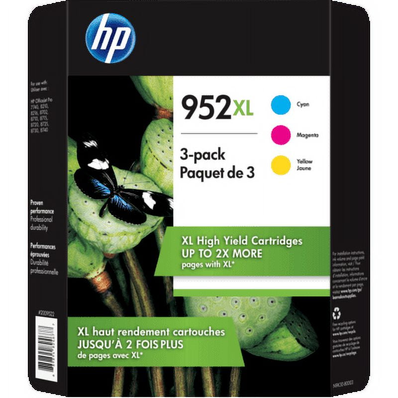 HP 952XL High Yield Cyan/Magenta/Yellow Original Ink Cartridges